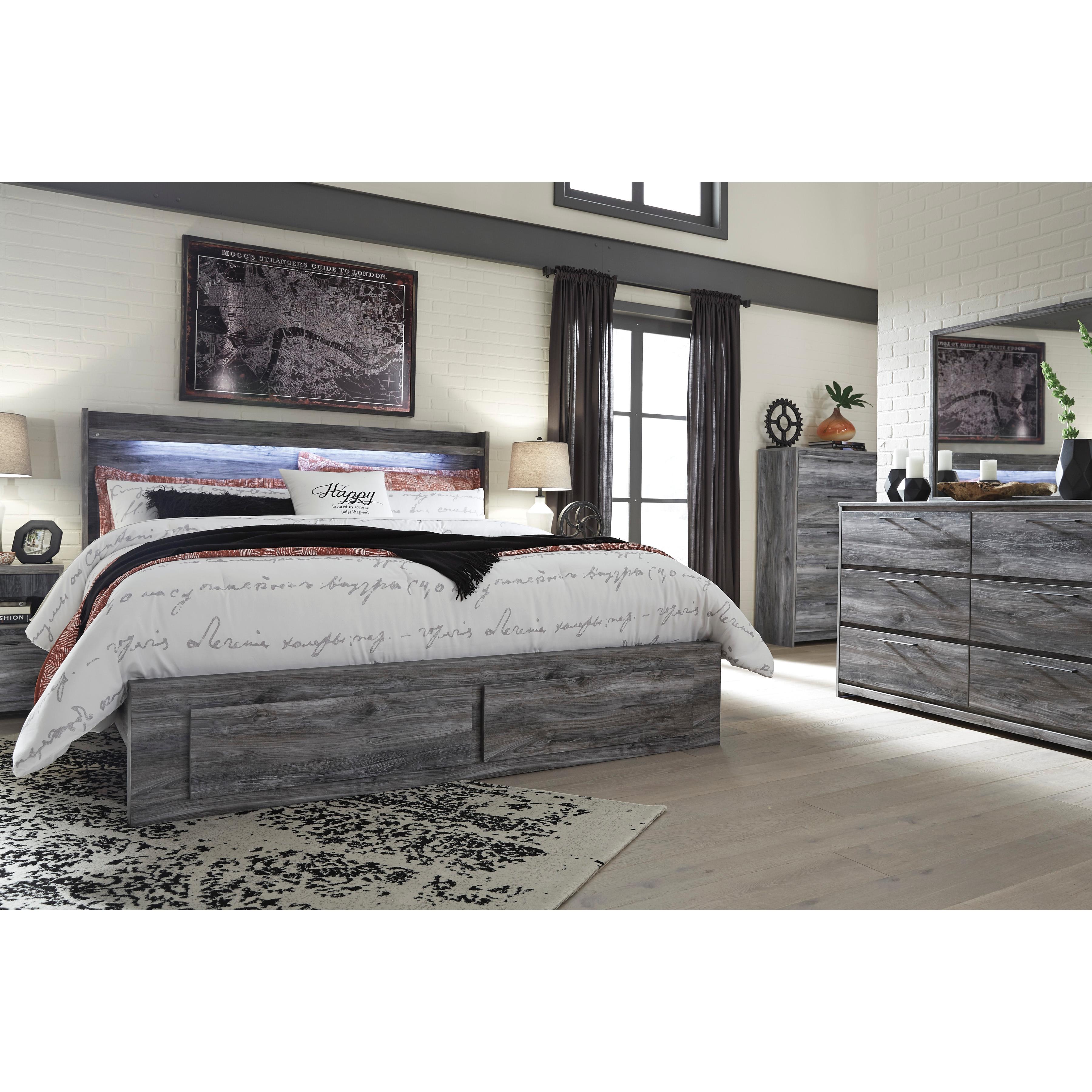  Size_King --  Baystorm B221B12 King Panel Bed with 2 Storage Drawers IMAGE 3