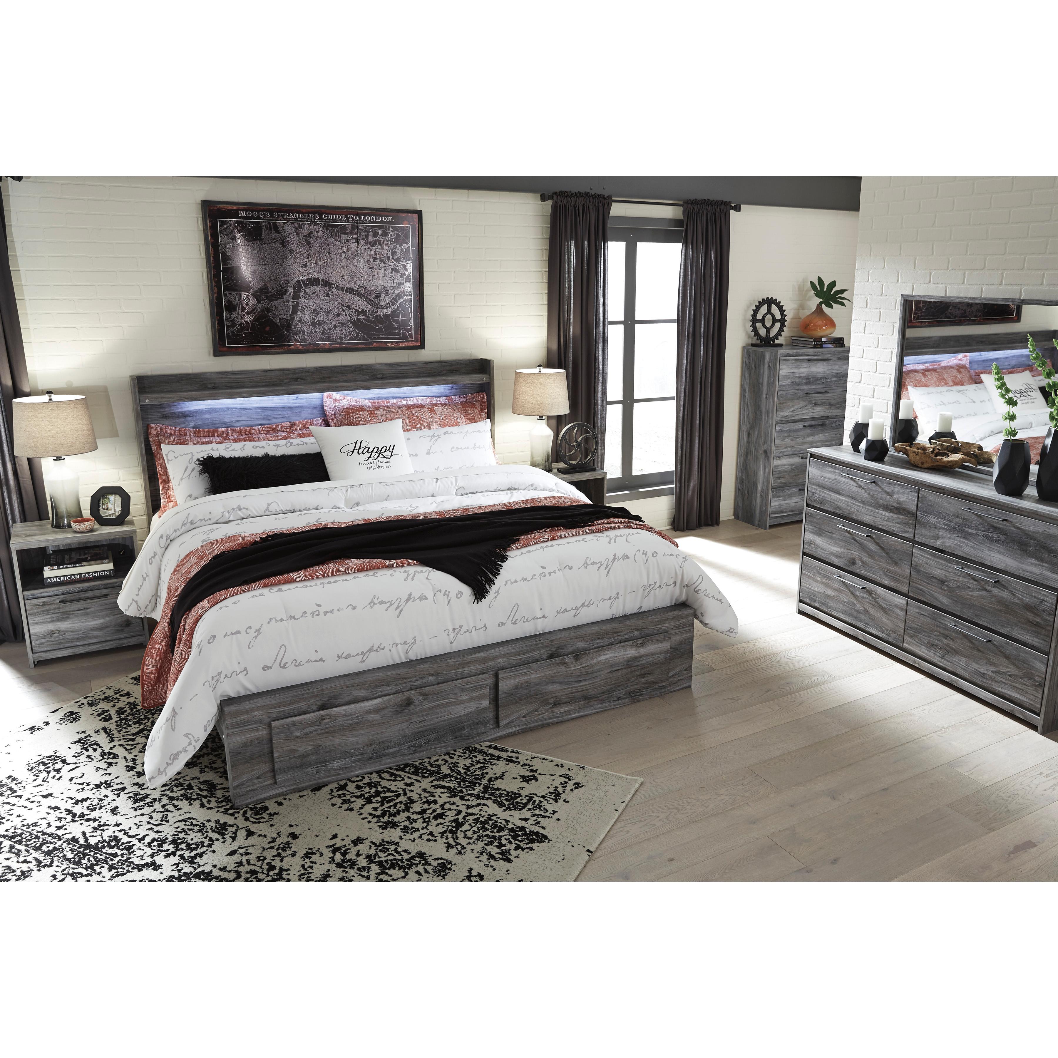  Size_King --  Baystorm B221B12 King Panel Bed with 2 Storage Drawers IMAGE 4
