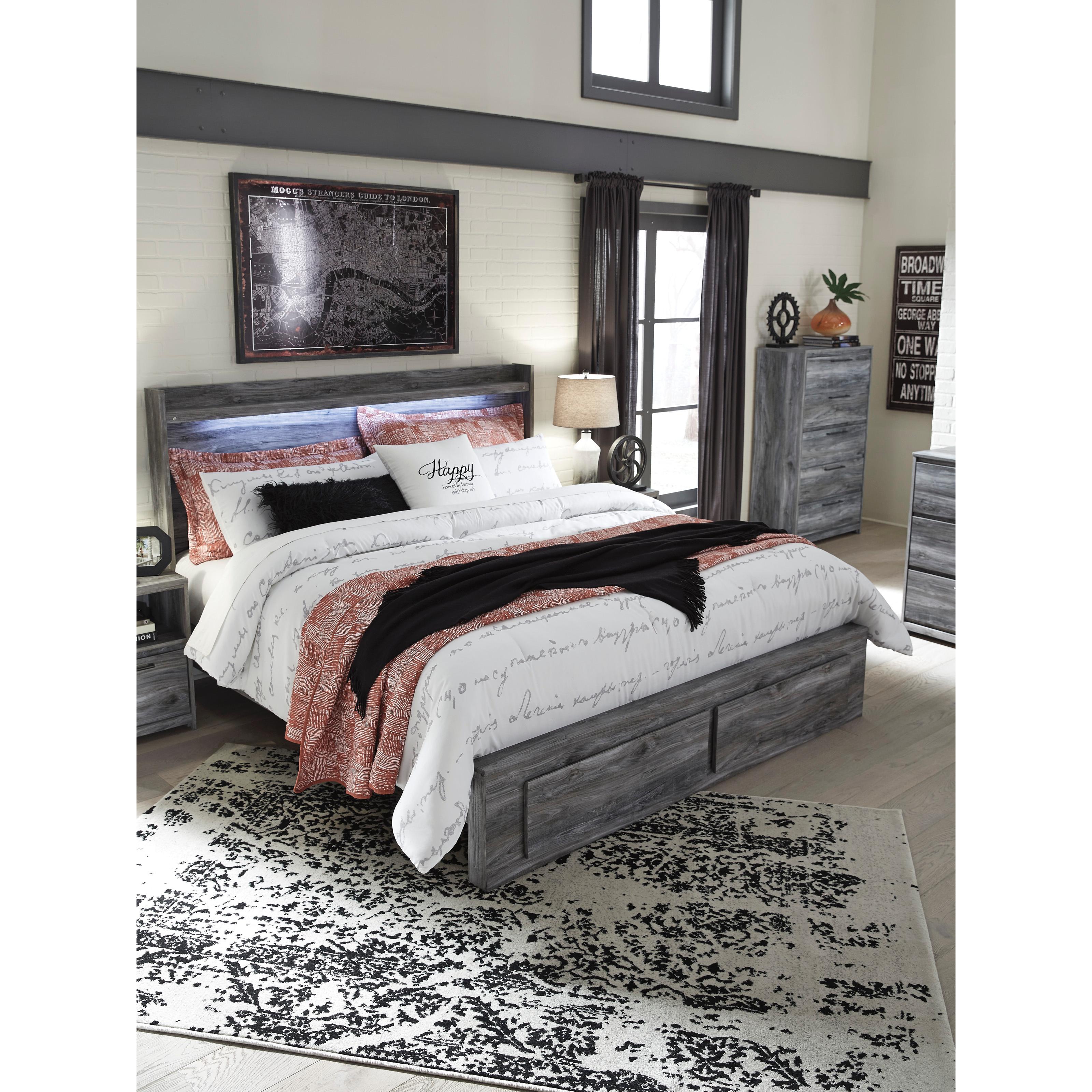  Size_King --  Baystorm B221B12 King Panel Bed with 2 Storage Drawers IMAGE 5