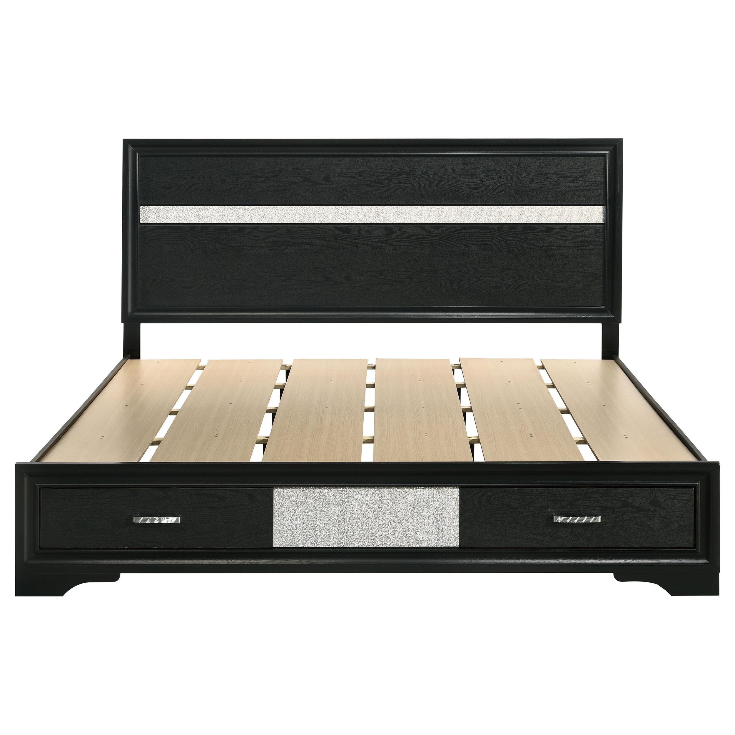  Size_California King --  Miranda 206361KW 51-inch Wood California King Storage Panel Bed - Black IMAGE 3
