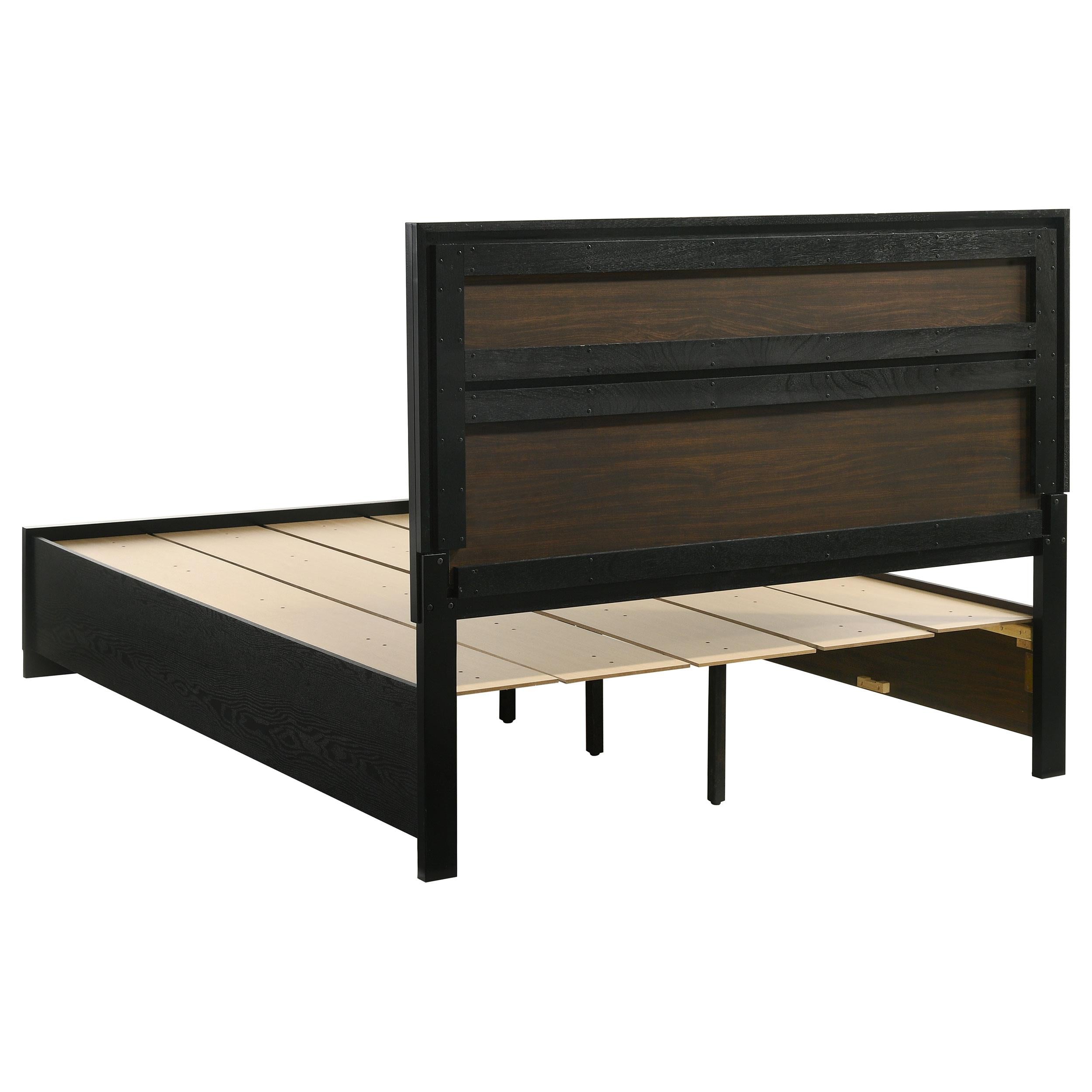  Size_Queen --  Miranda 206361Q 51-inch Wood Queen Storage Panel Bed - Black IMAGE 4