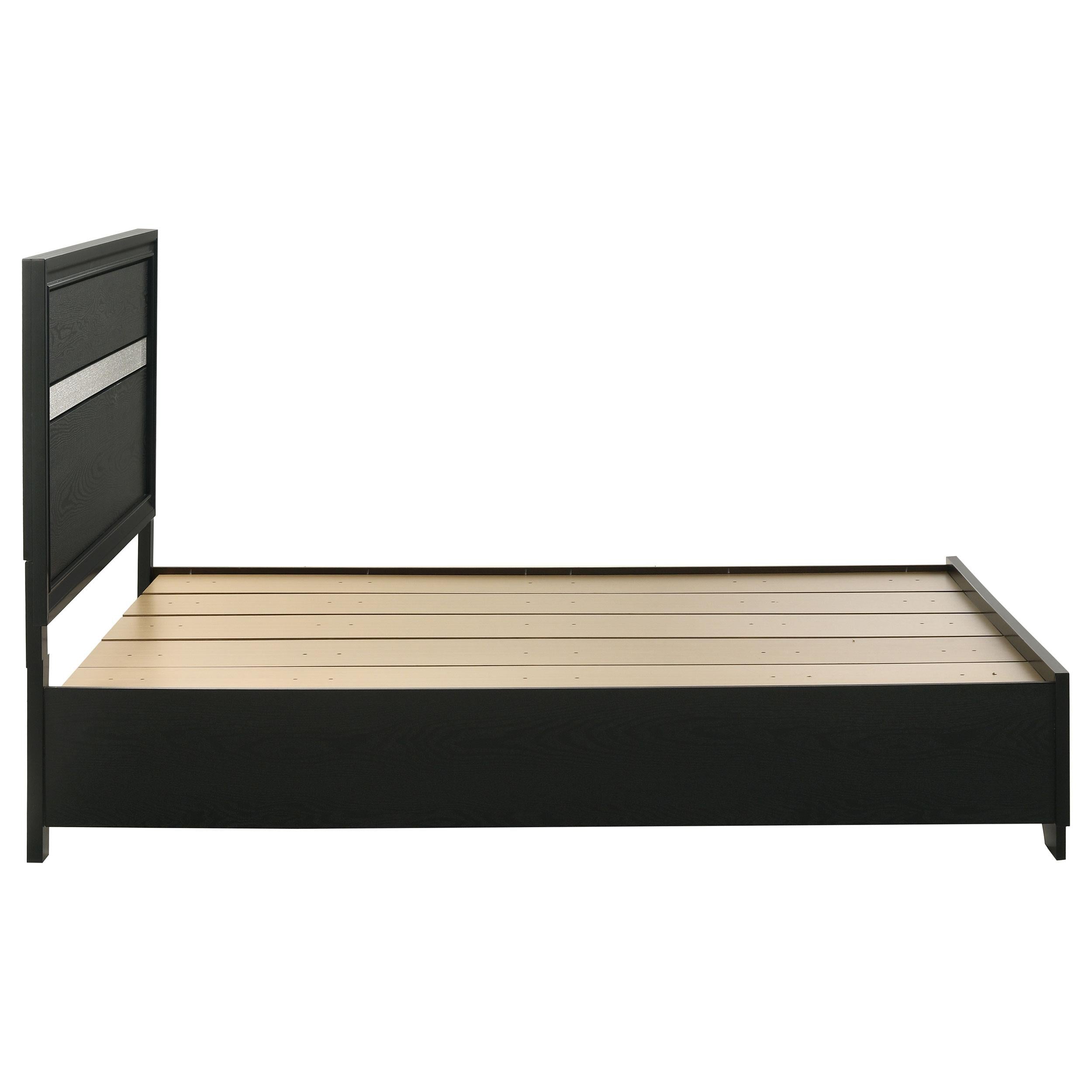  Size_Queen --  Miranda 206361Q 51-inch Wood Queen Storage Panel Bed - Black IMAGE 5