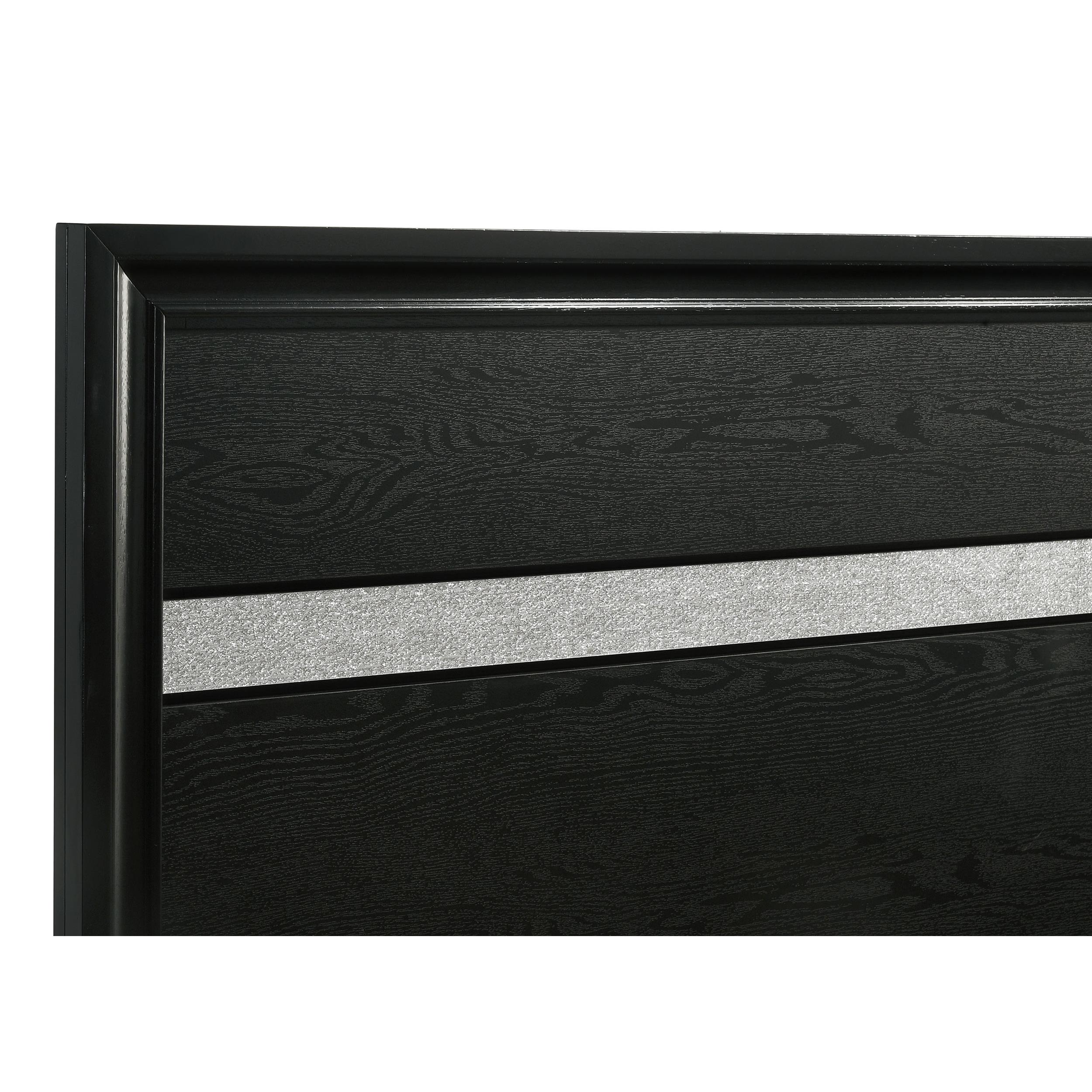  Size_Queen --  Miranda 206361Q 51-inch Wood Queen Storage Panel Bed - Black IMAGE 8