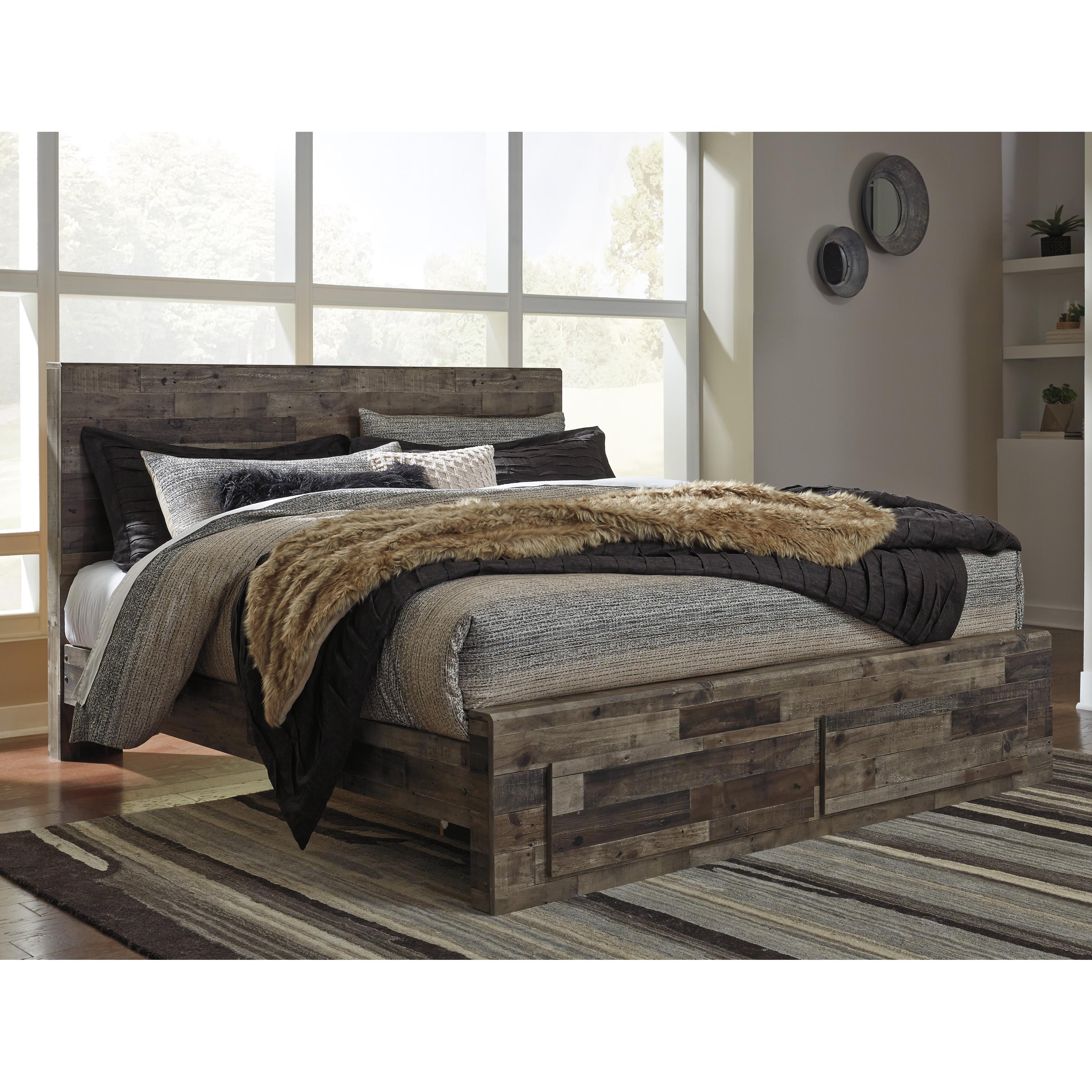  Size_King --  Derekson B200B14 King Panel Bed with 2 Storage Drawers IMAGE 2