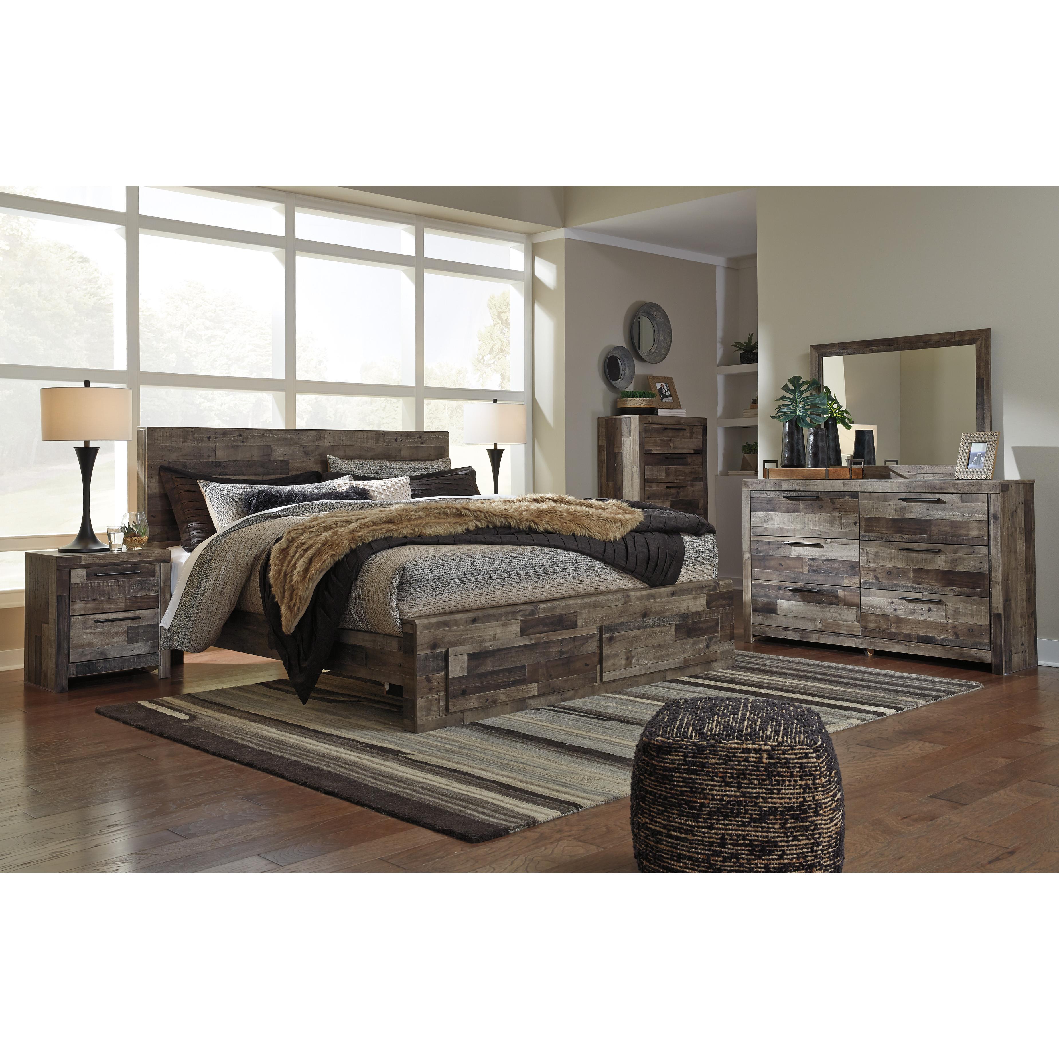  Size_King --  Derekson B200B14 King Panel Bed with 2 Storage Drawers IMAGE 5