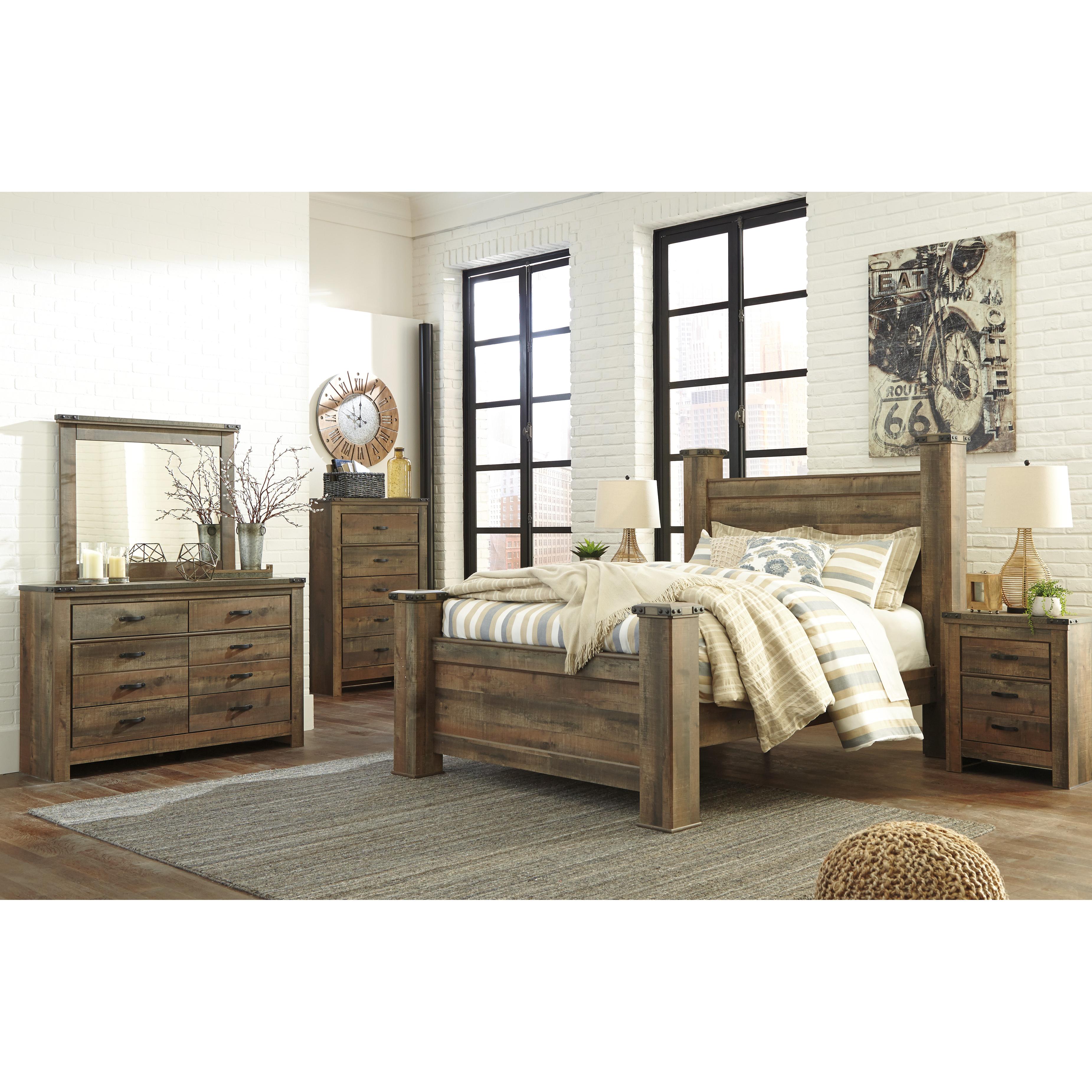  Size_Queen --  Signature Design by Ashley Trinell Poster Bed IMAGE 3