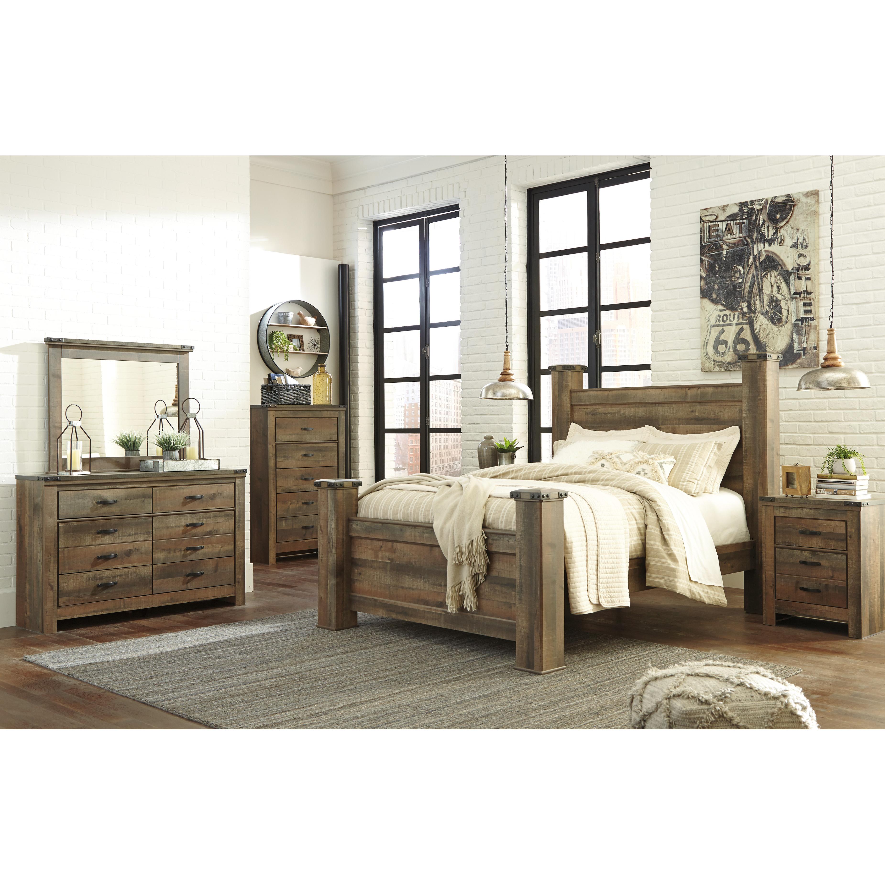  Size_Queen --  Signature Design by Ashley Trinell Poster Bed IMAGE 4