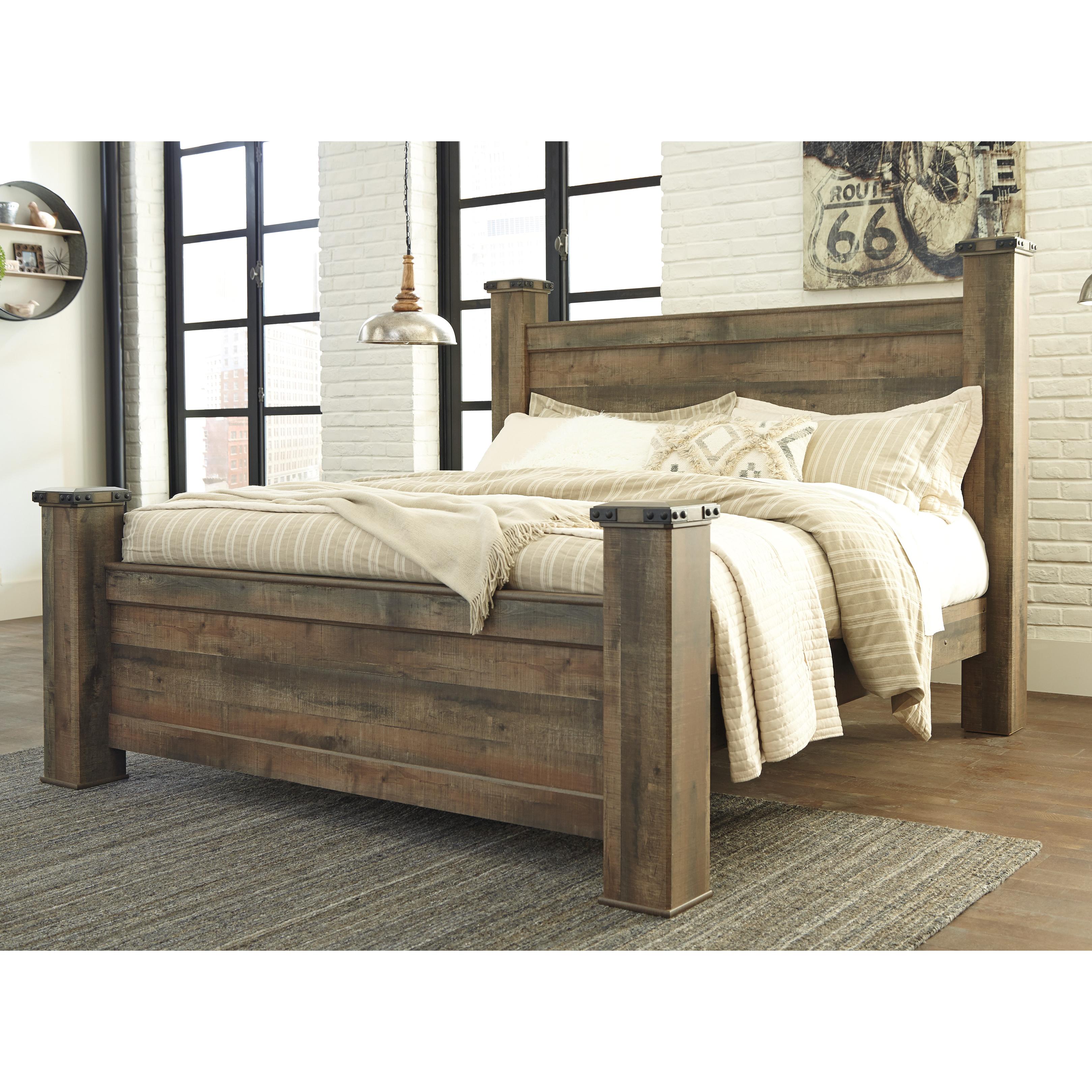  Size_King --  Trinell B446B45 King Poster Bed IMAGE 2