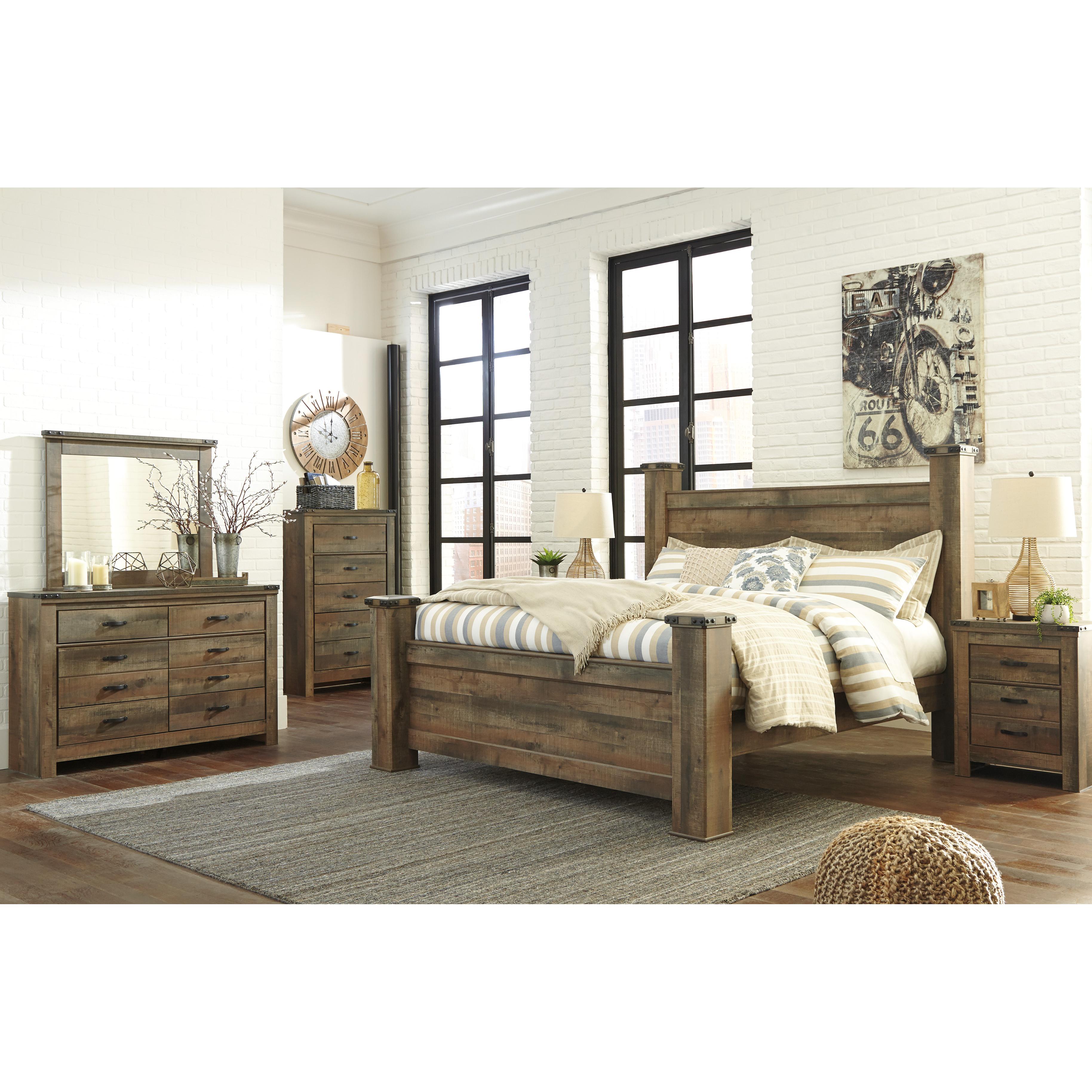  Size_King --  Trinell B446B45 King Poster Bed IMAGE 3
