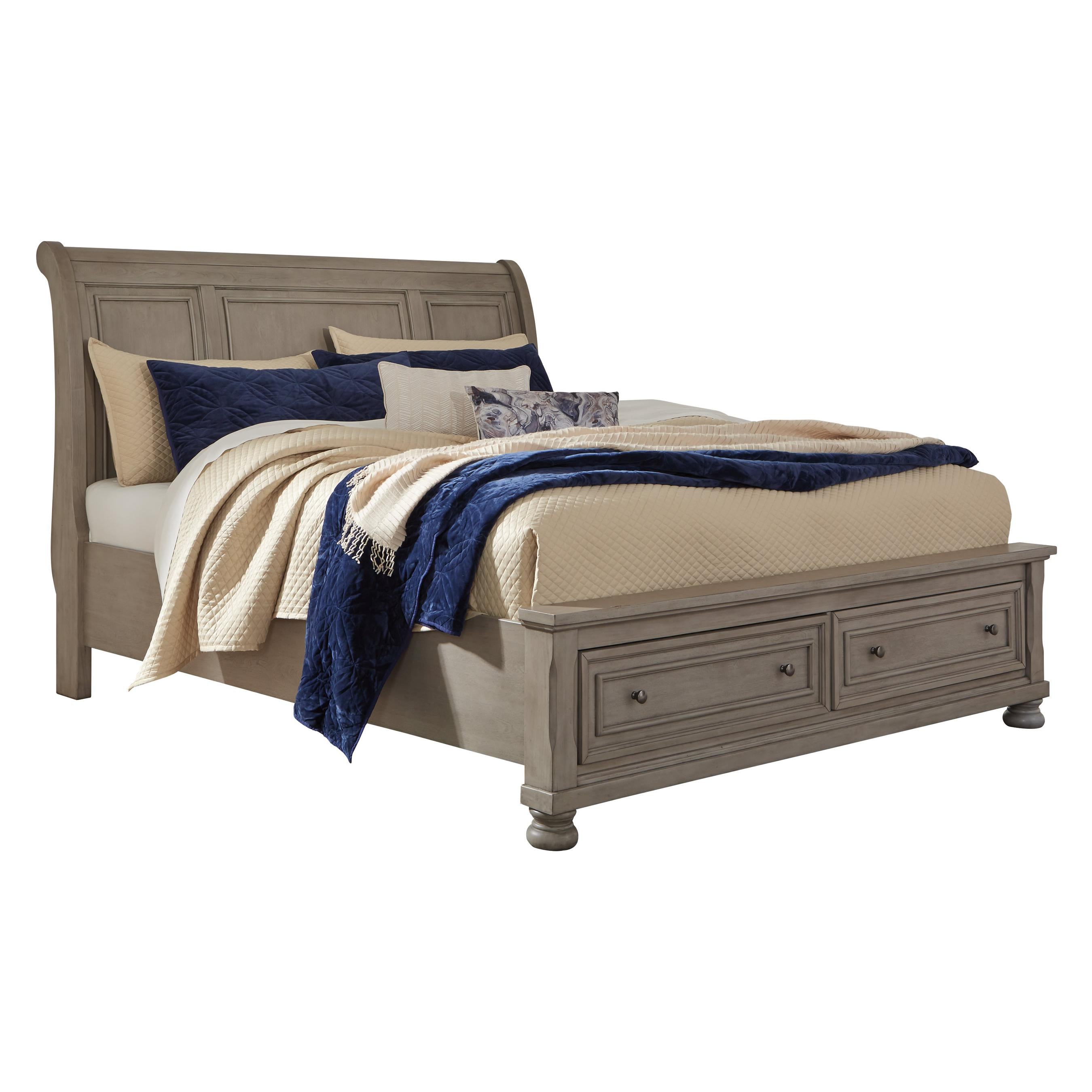  Size_Queen --  Signature Design by Ashley Lettner Sleigh Bed with Storage IMAGE 1