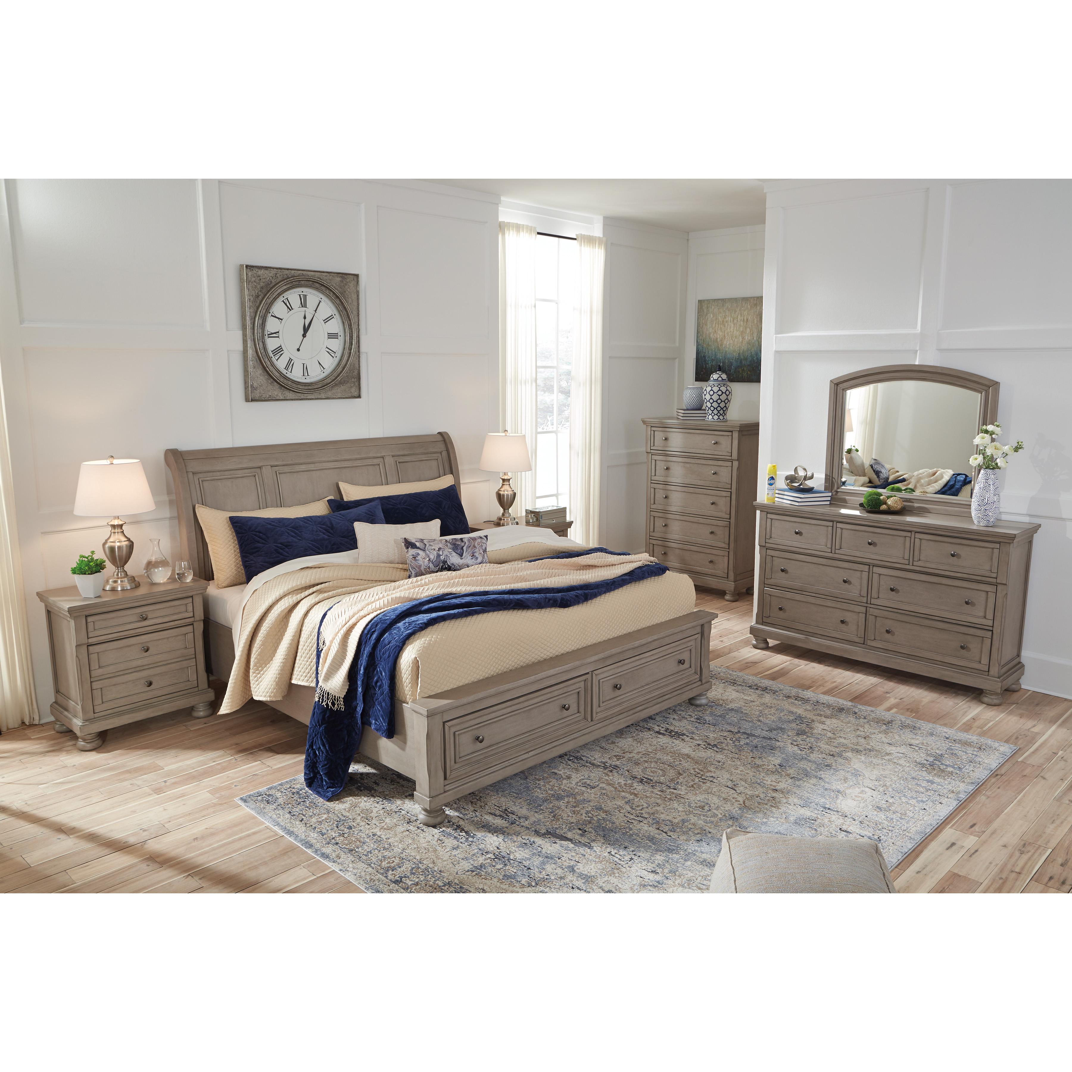  Size_King --  Lettner B733B8 King Sleigh Bed with 2 Storage Drawers IMAGE 5