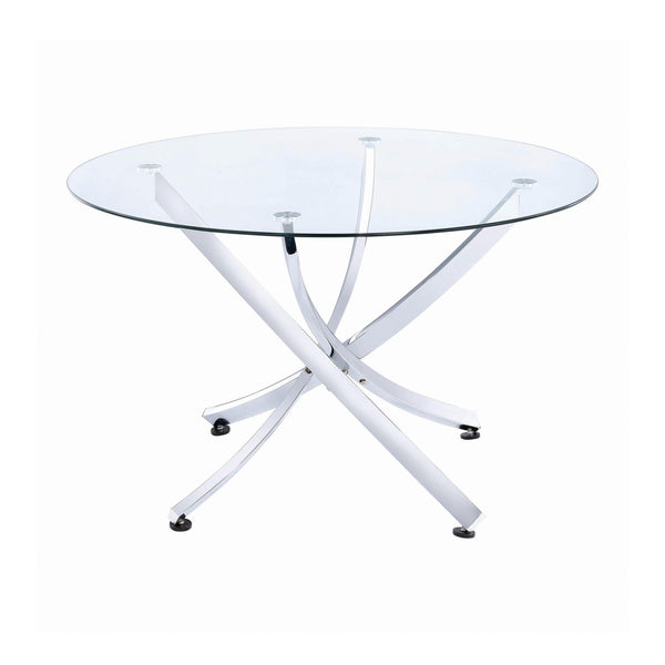 Coaster Furniture Beckham 106440 Round 46-inch Glass Top Dining Table - Chrome