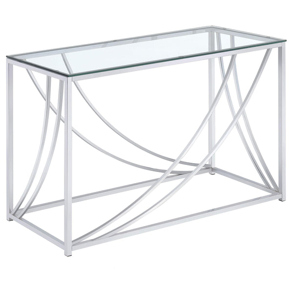 Coaster Furniture Lille 720499 Glass Top Entryway Sofa Console Table Accents - Chrome
