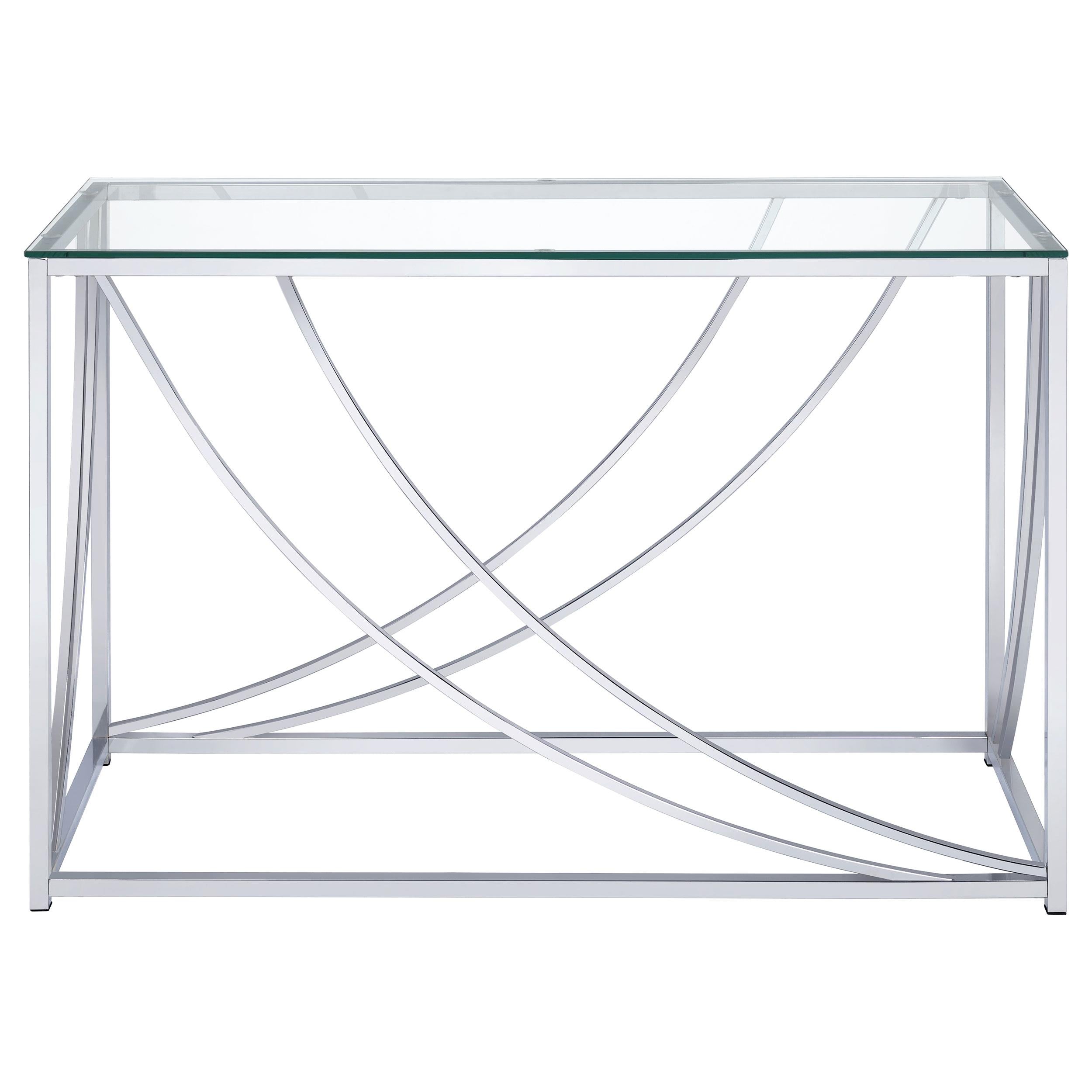  Coaster Furniture Lille 720499 Glass Top Entryway Sofa Console Table Accents - Chrome IMAGE 2
