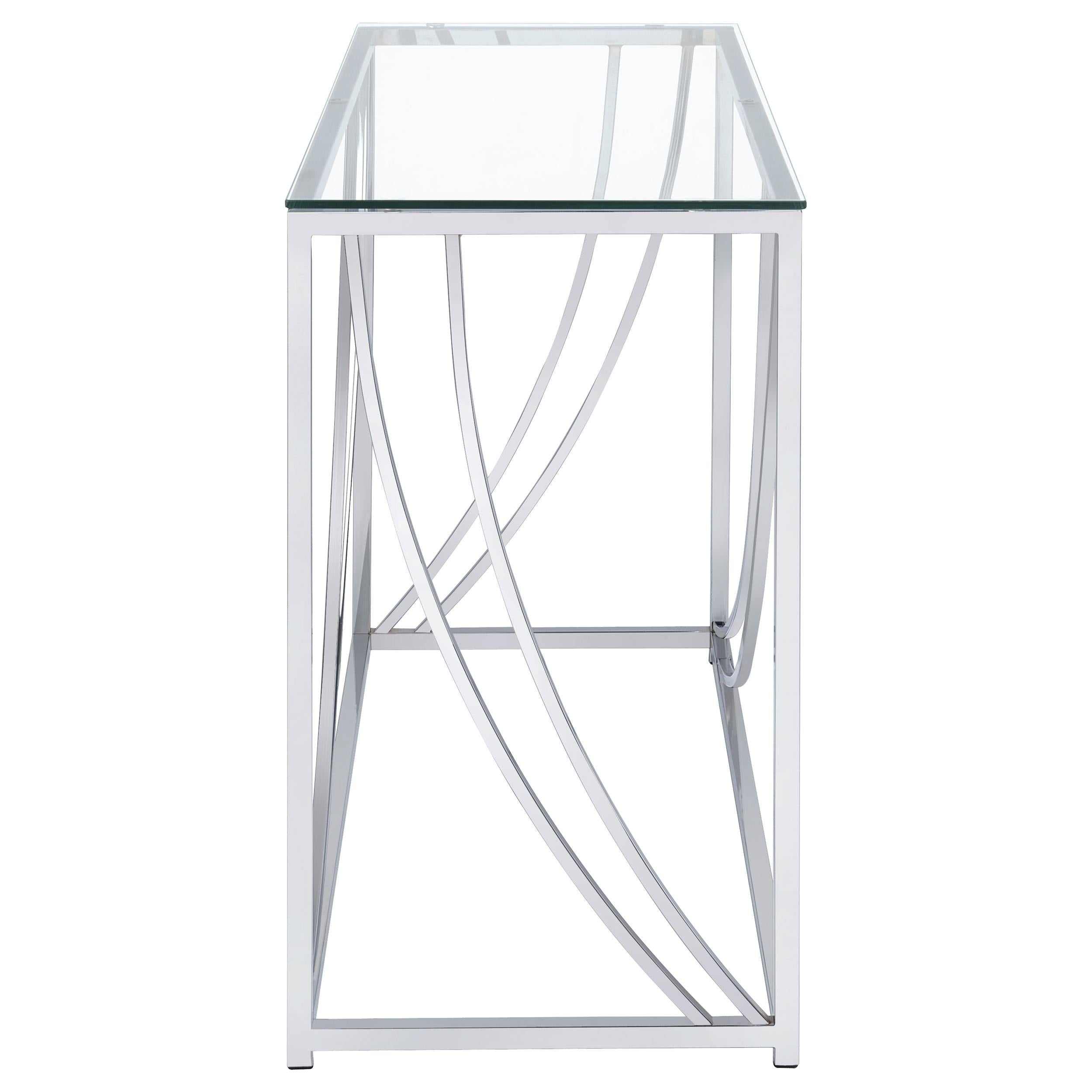  Coaster Furniture Lille 720499 Glass Top Entryway Sofa Console Table Accents - Chrome IMAGE 3