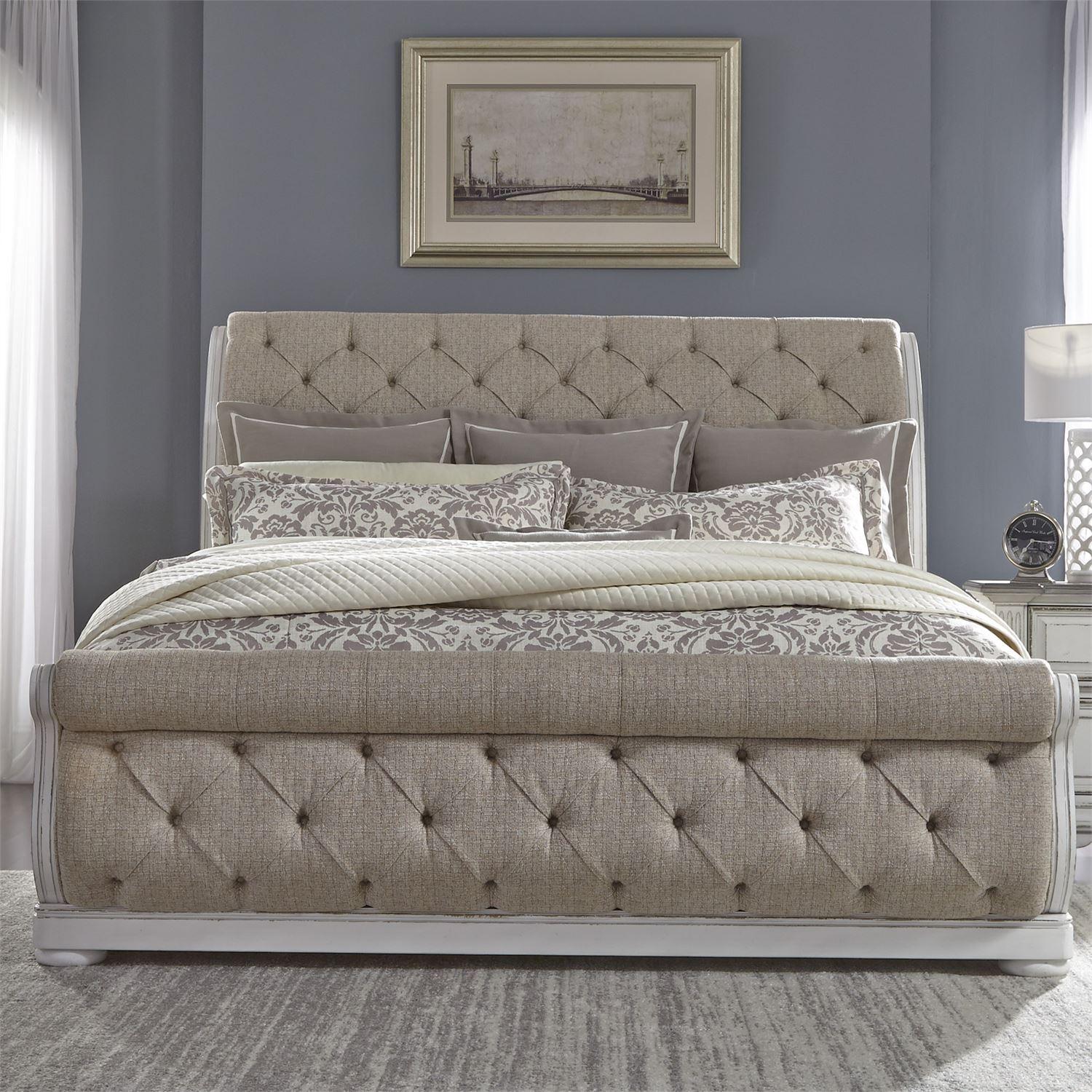  Size_King --  Abbey Park 520-BR-KUSL King Upholstered Sleigh Bed IMAGE 1