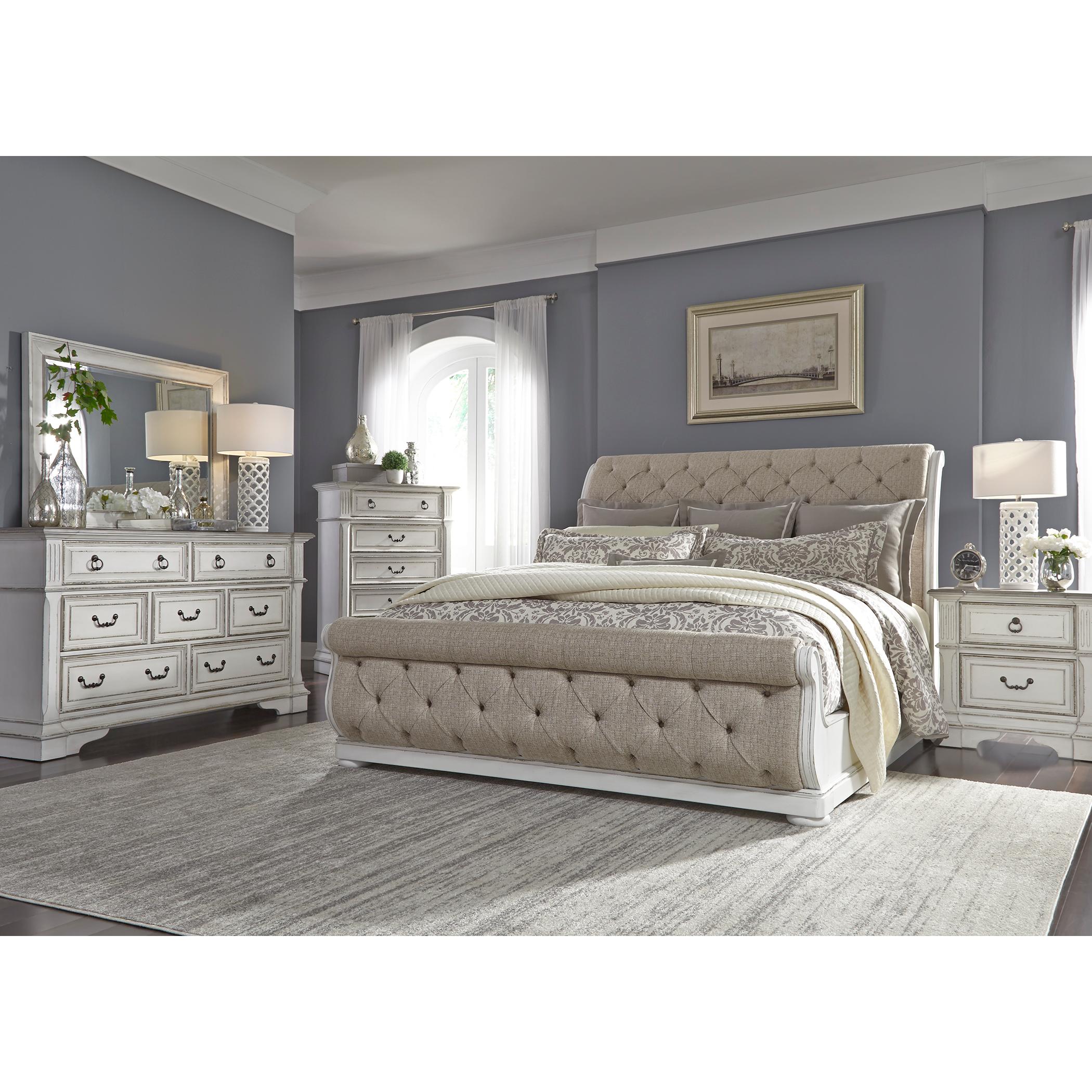  Size_King --  Abbey Park 520-BR-KUSL King Upholstered Sleigh Bed IMAGE 9