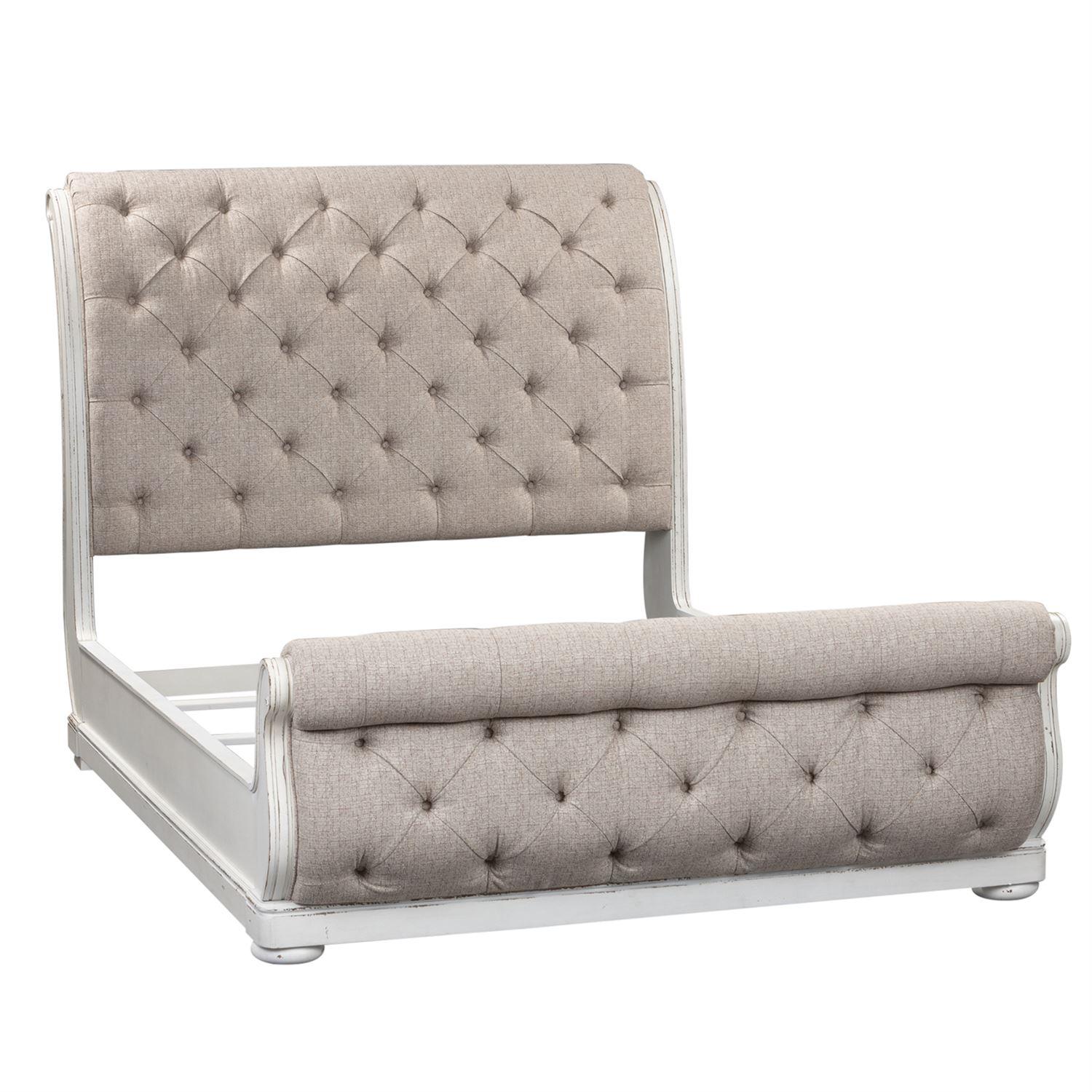  Size_King --  Magnolia Manor 244-BR-KUSL King Upholstered Sleigh Bed IMAGE 3