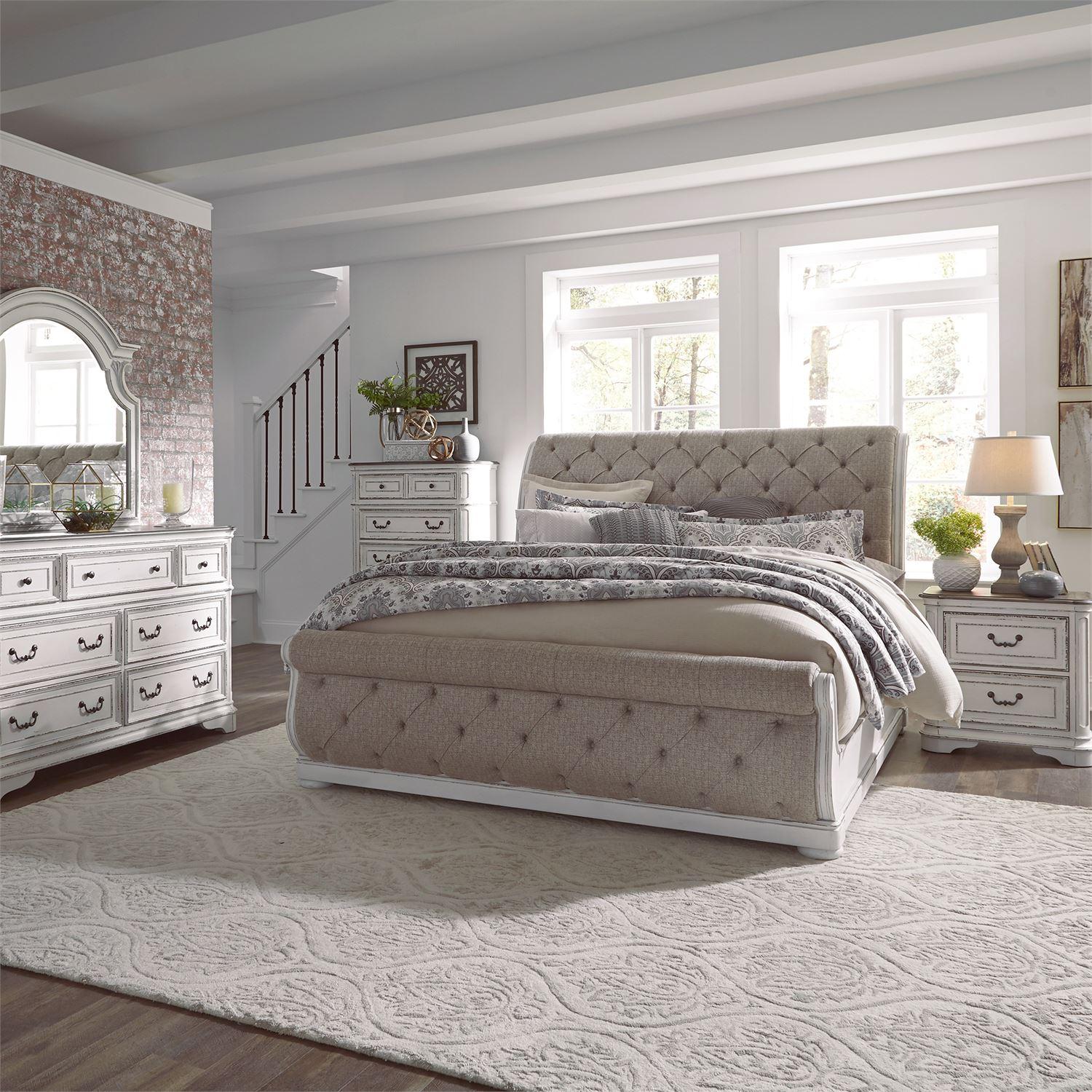  Size_King --  Magnolia Manor 244-BR-KUSL King Upholstered Sleigh Bed IMAGE 9
