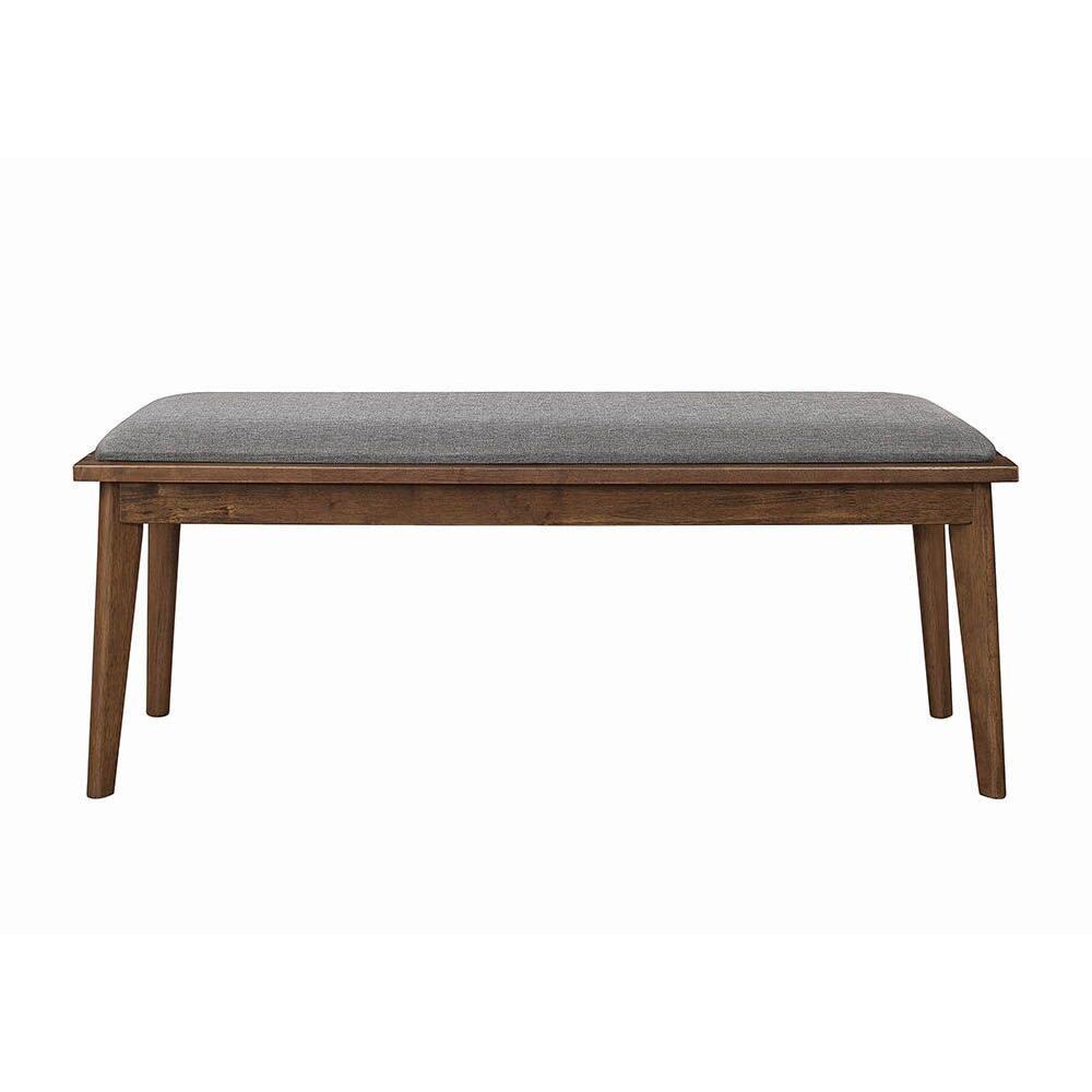  Coaster Furniture Alfredo 108083 Upholstered Dining Bench - Grey and Natural Walnut IMAGE 2