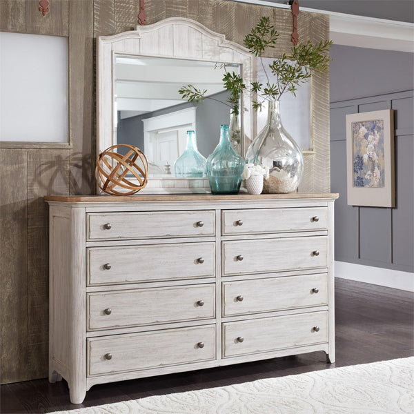 Liberty Furniture Industries Inc. Farmhouse Reimagined 8-Drawer Dresser with Mirror 652-BR-DM