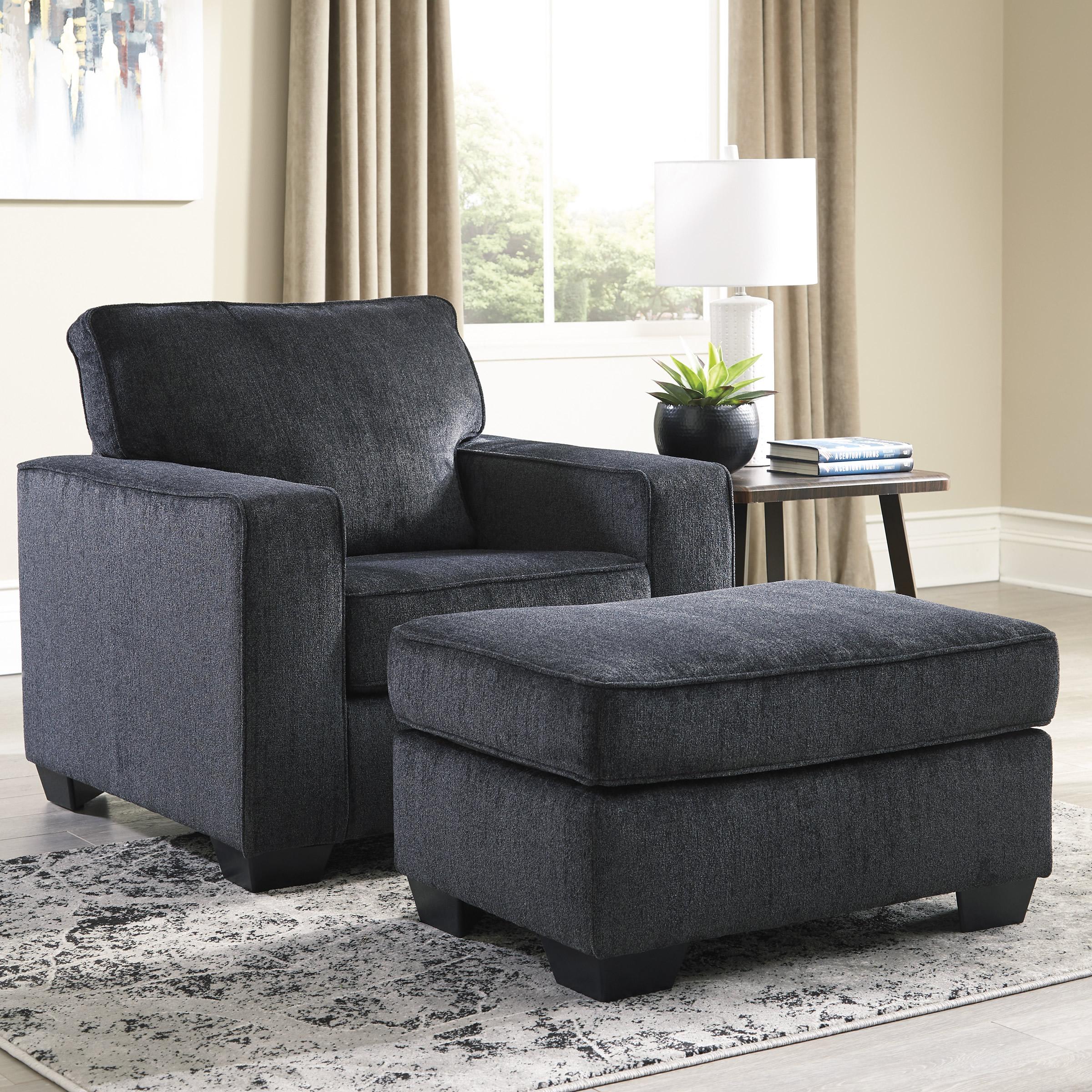  Manufacturer Color_Slate --  Signature Design by Ashley Altari Fabric Ottoman IMAGE 3