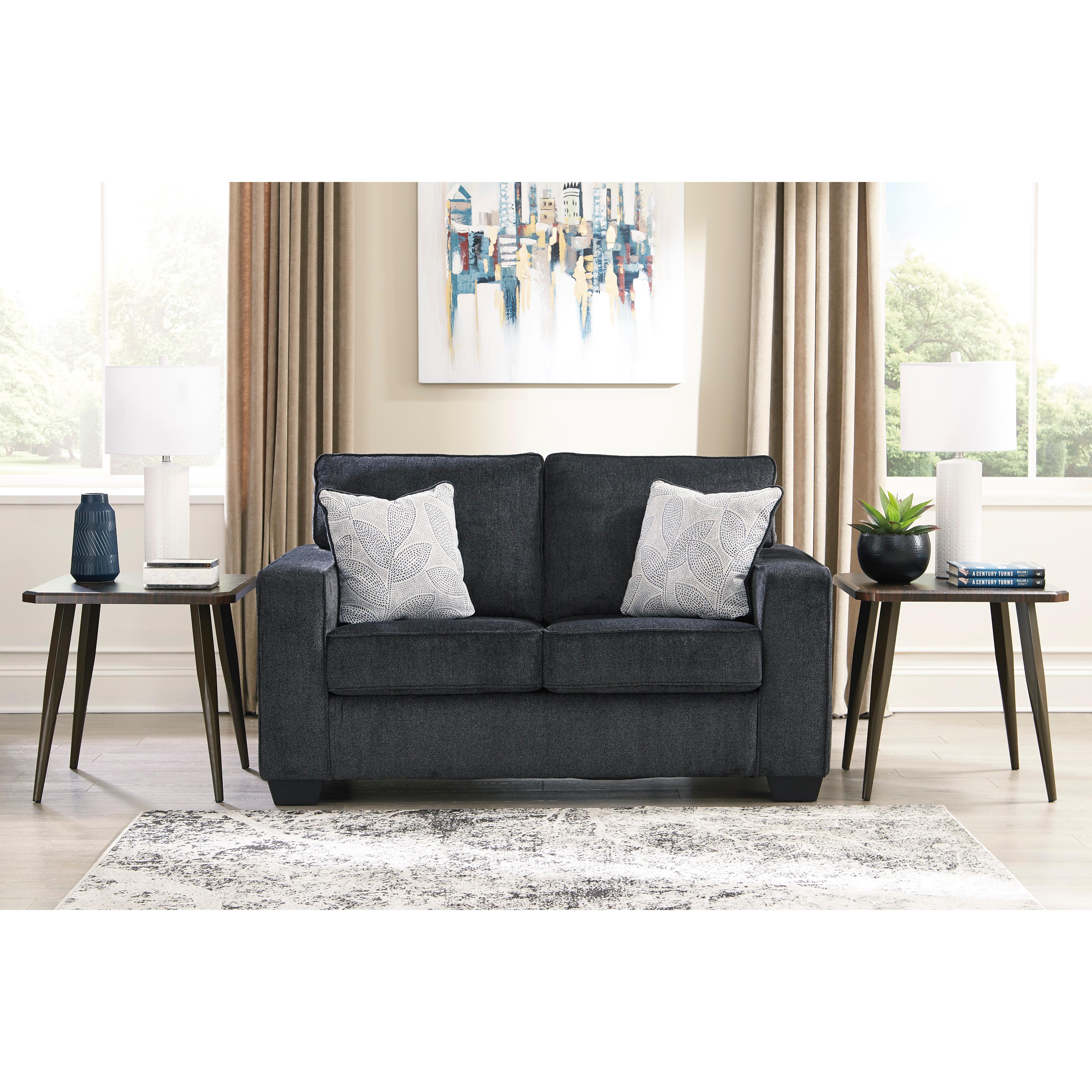  Manufacturer Color_Slate --  Signature Design by Ashley Altari Stationary Fabric Loveseat IMAGE 2