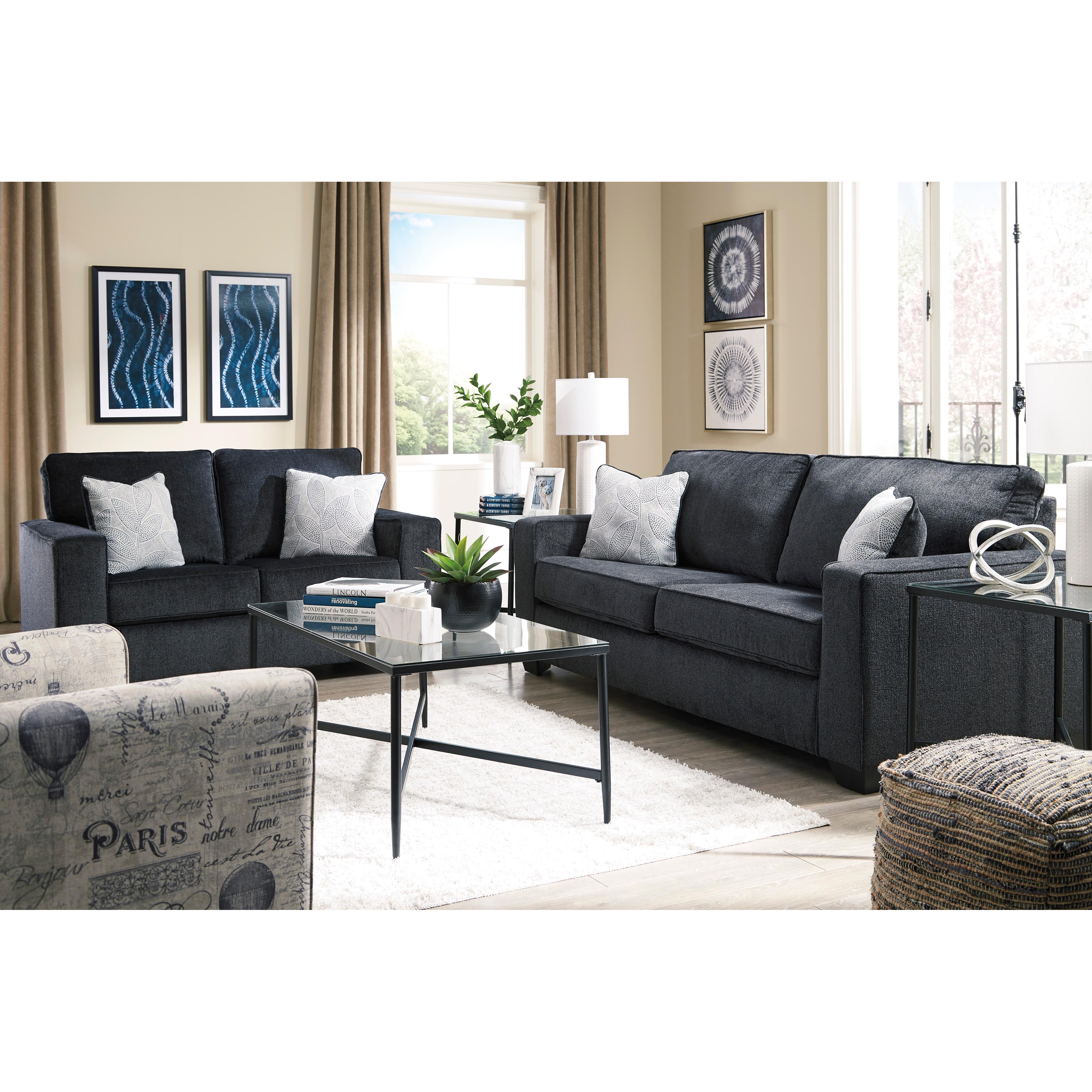  Manufacturer Color_Slate --  Signature Design by Ashley Altari Stationary Fabric Loveseat IMAGE 4