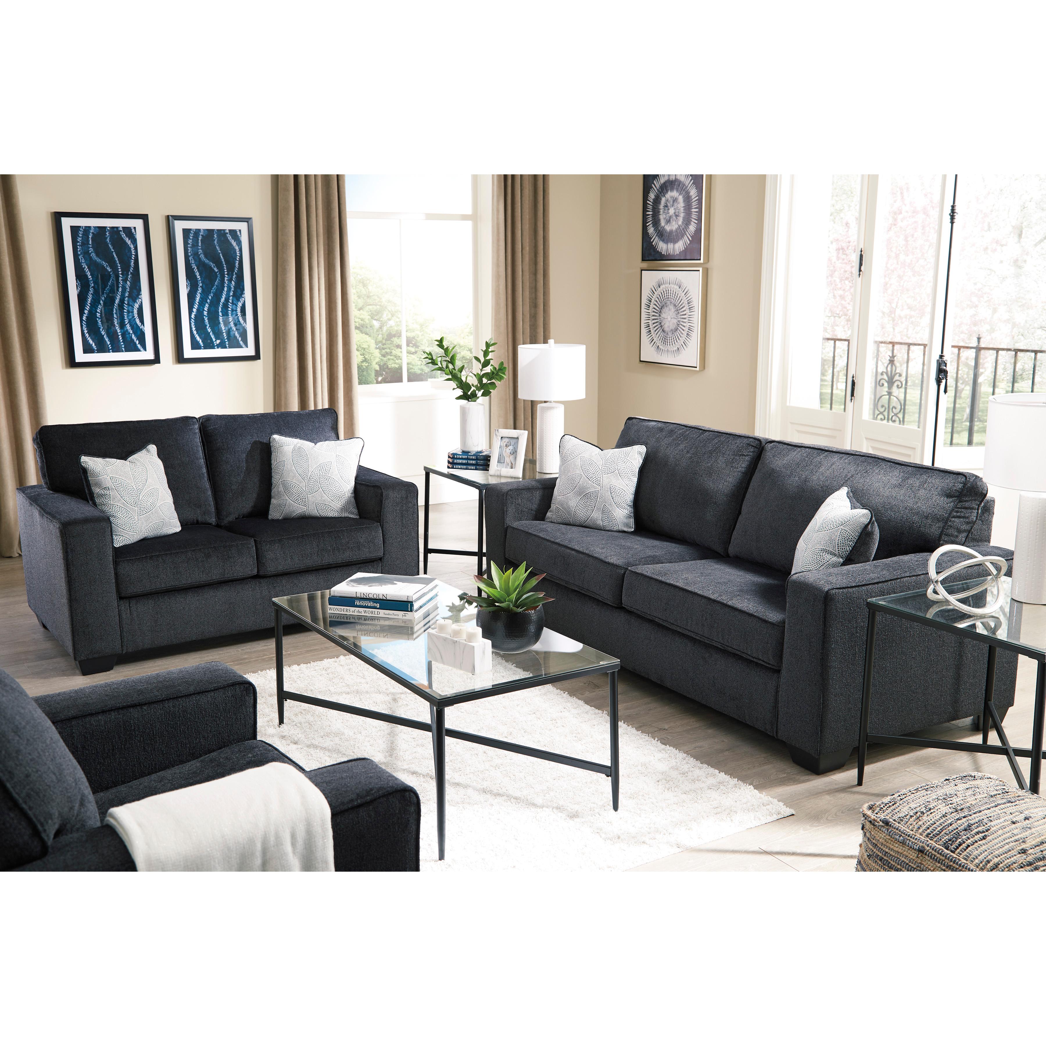  Manufacturer Color_Slate --  Signature Design by Ashley Altari Stationary Fabric Loveseat IMAGE 5