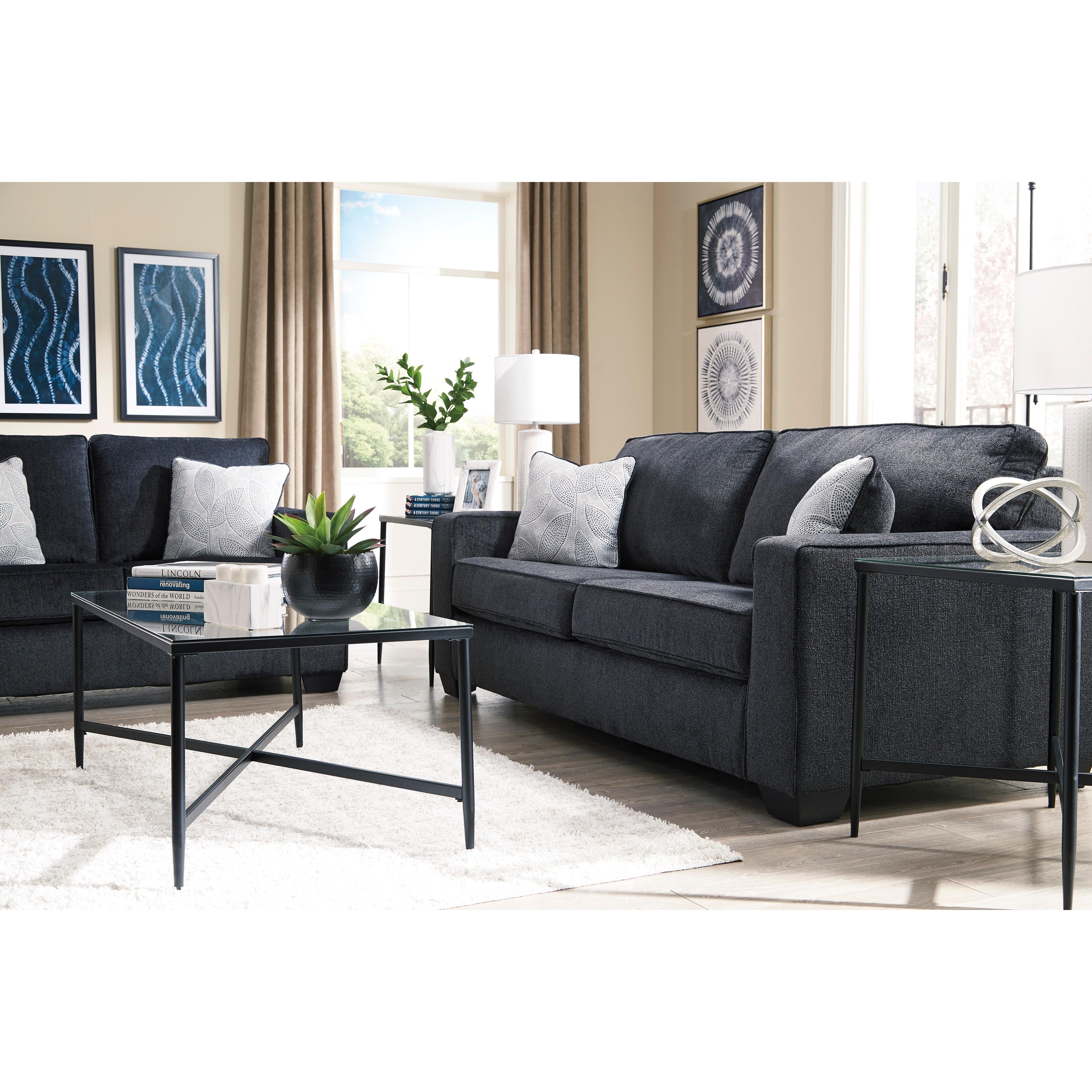  Manufacturer Color_Slate --  Signature Design by Ashley Altari Stationary Fabric Loveseat IMAGE 6
