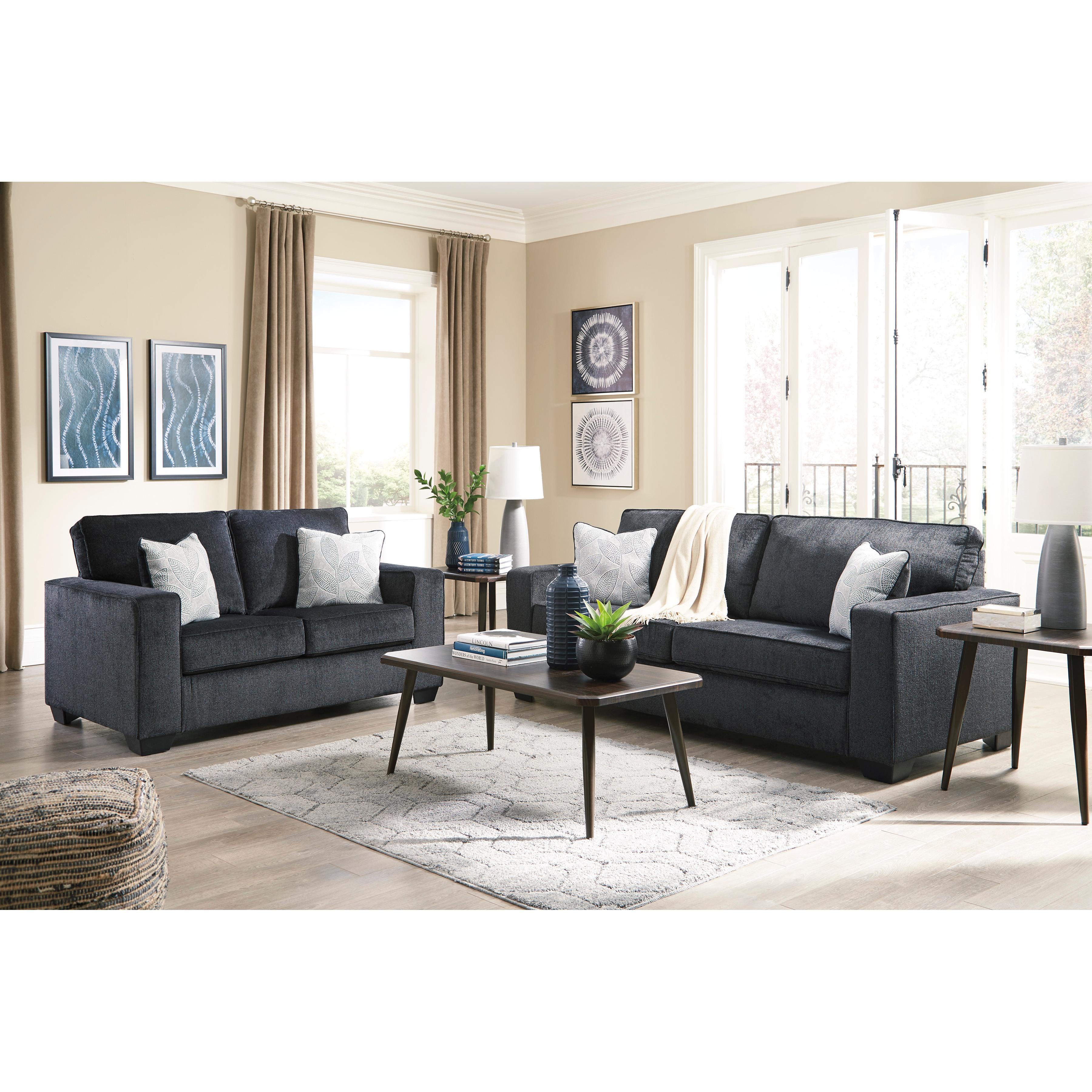  Manufacturer Color_Slate --  Signature Design by Ashley Altari Stationary Fabric Loveseat IMAGE 7