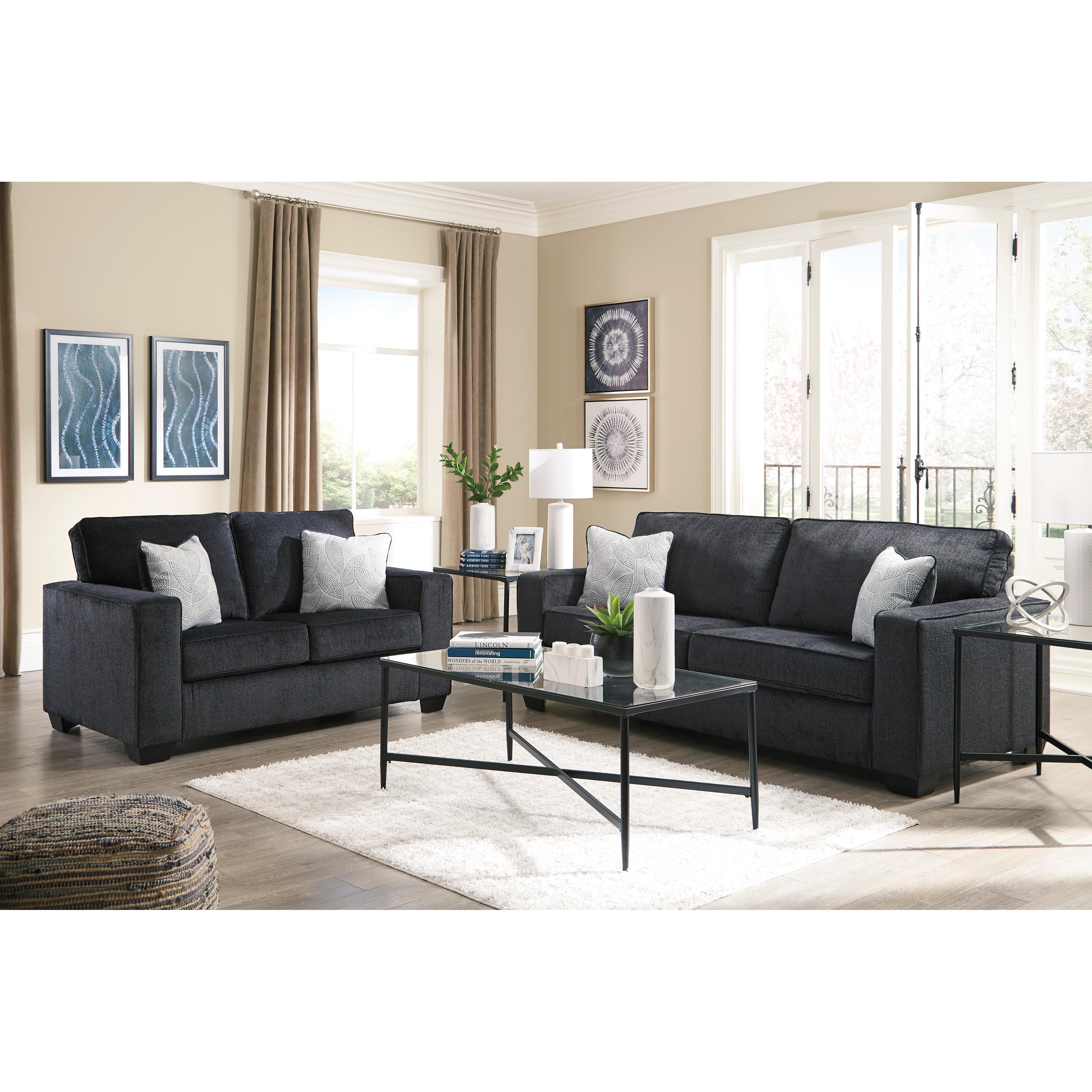  Manufacturer Color_Slate --  Signature Design by Ashley Altari Stationary Fabric Loveseat IMAGE 8