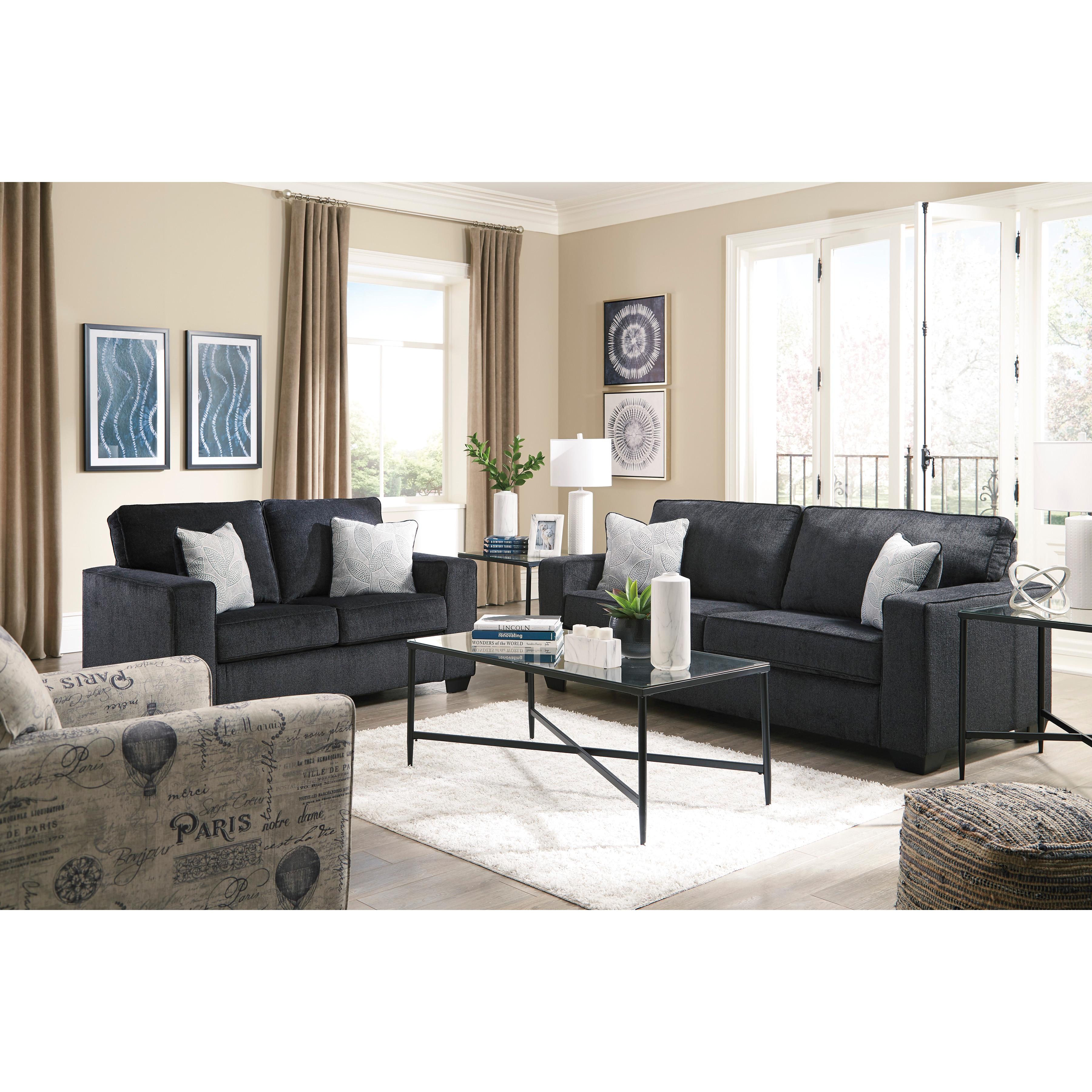  Manufacturer Color_Slate --  Signature Design by Ashley Altari Stationary Fabric Loveseat IMAGE 9