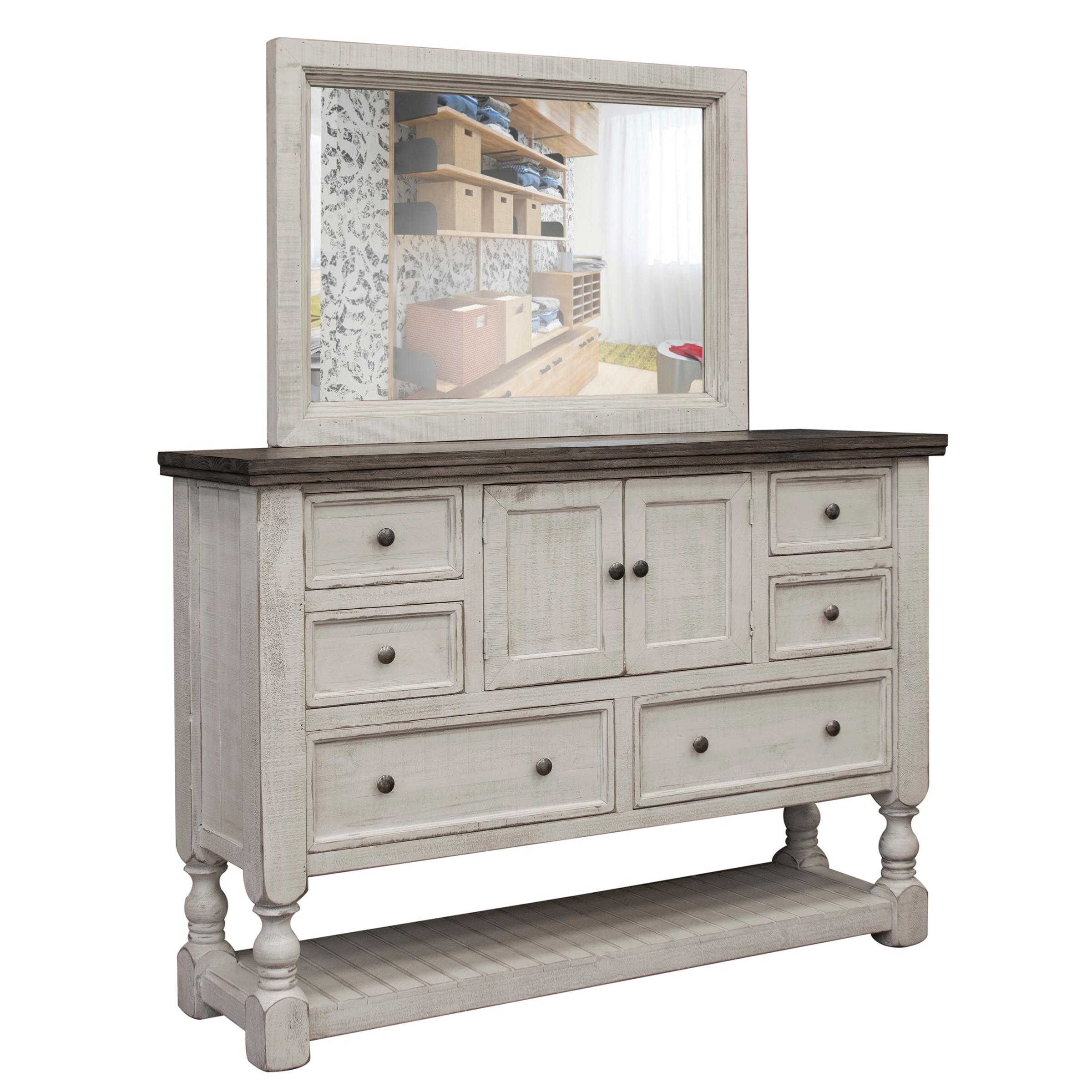  International Furniture Direct Stone Dresser Mirror IFD4690MIR IMAGE 2