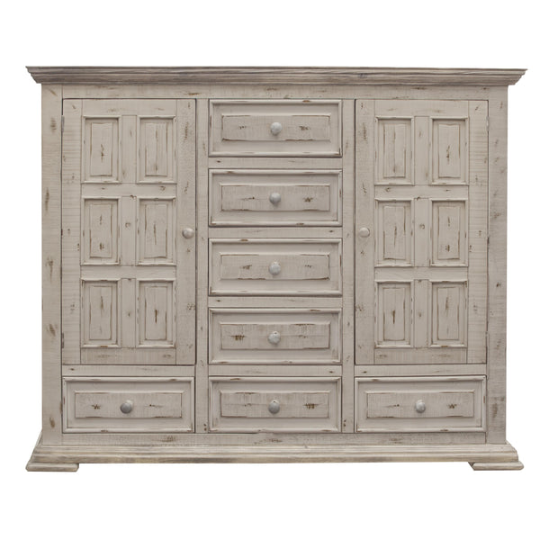 International Furniture Direct Terra White 7-Drawer Chest IFD1022MULE