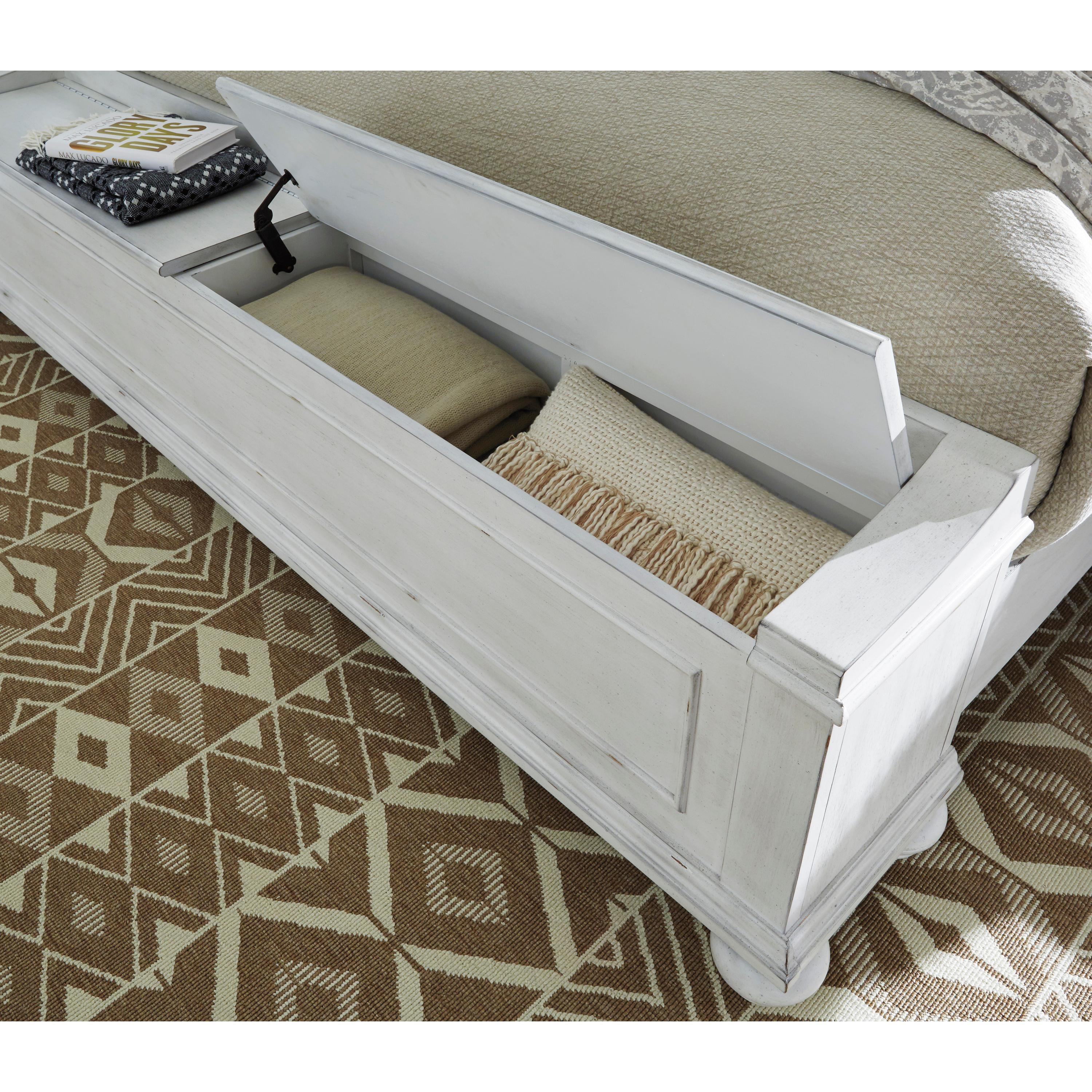  Size_Queen --  Benchcraft Kanwyn Upholstered Panel Bed with Storage IMAGE 6