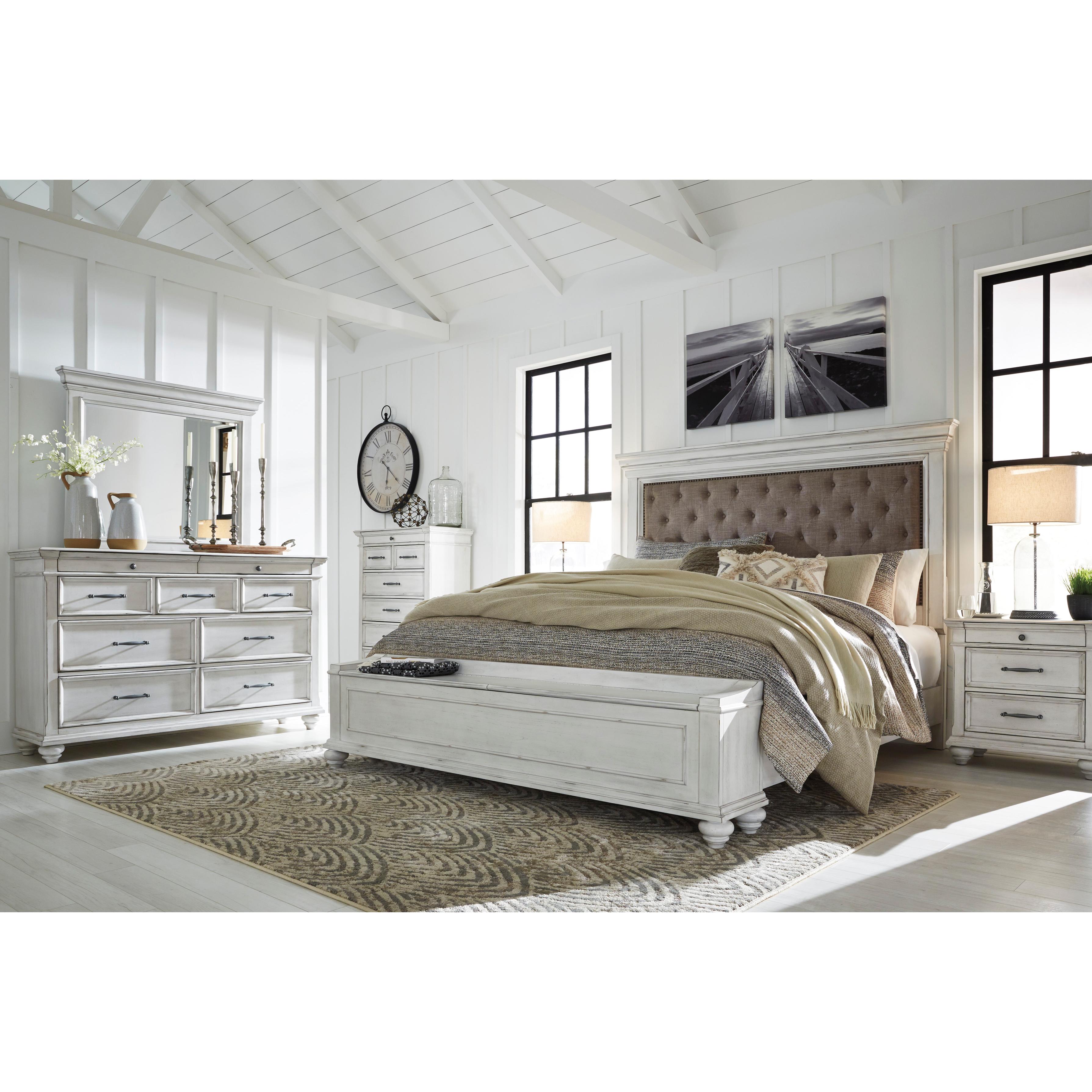  Size_Queen --  Benchcraft Kanwyn Upholstered Panel Bed with Storage IMAGE 7