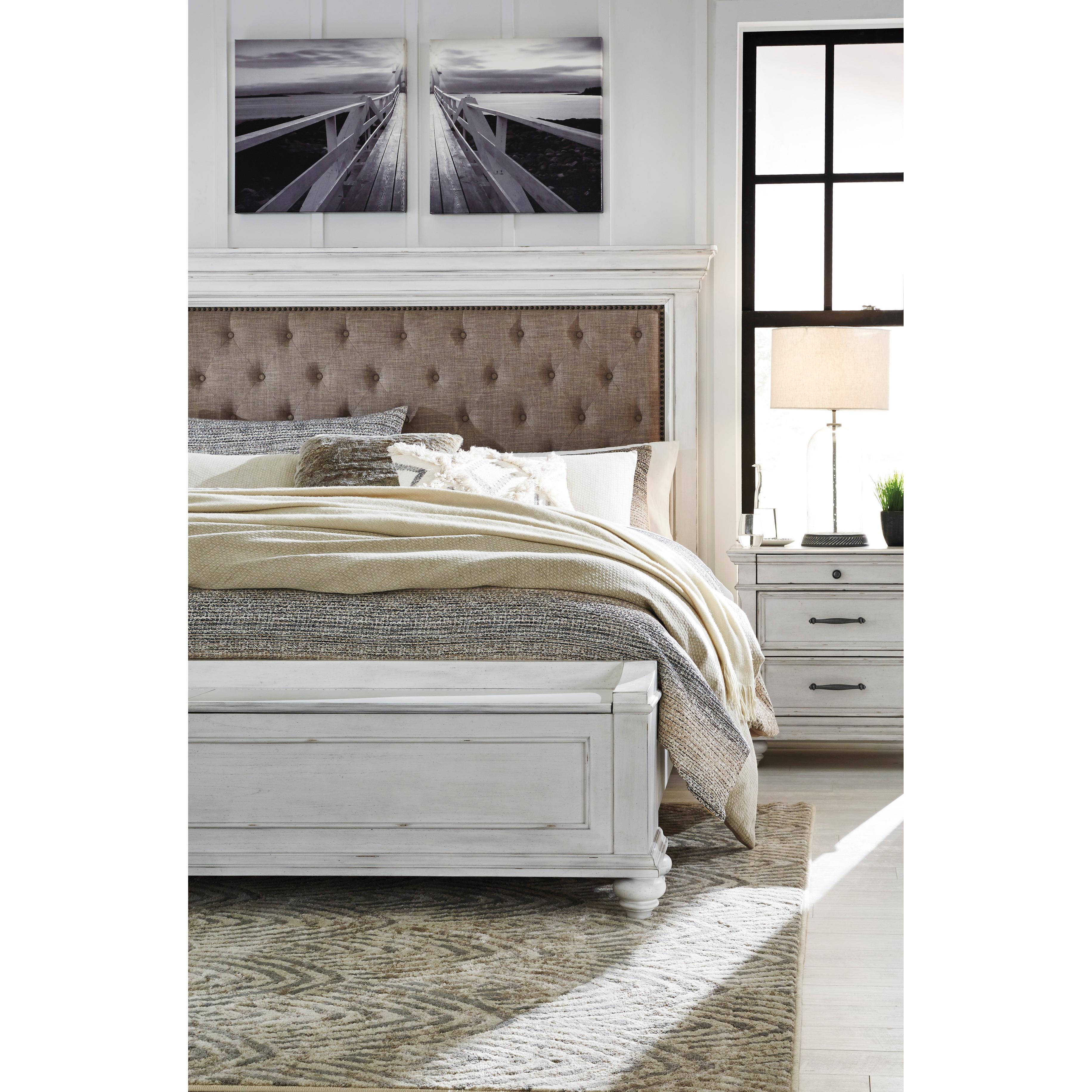  Size_California King --  Kanwyn B777 California King Upholstered Panel Storage Bed IMAGE 9