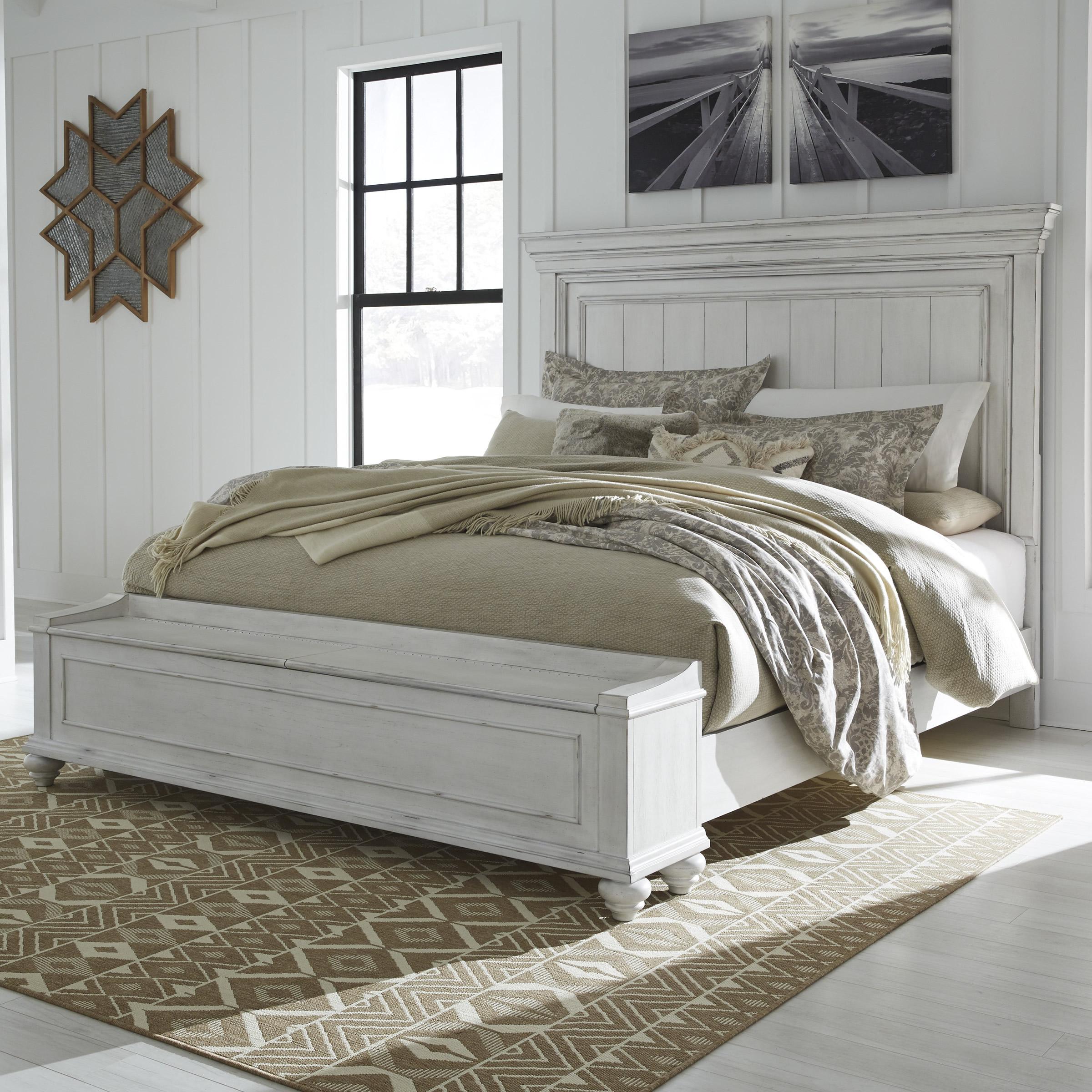  Size_California King --  Kanwyn B777B12 California King Panel Bed with Storage Bench IMAGE 4