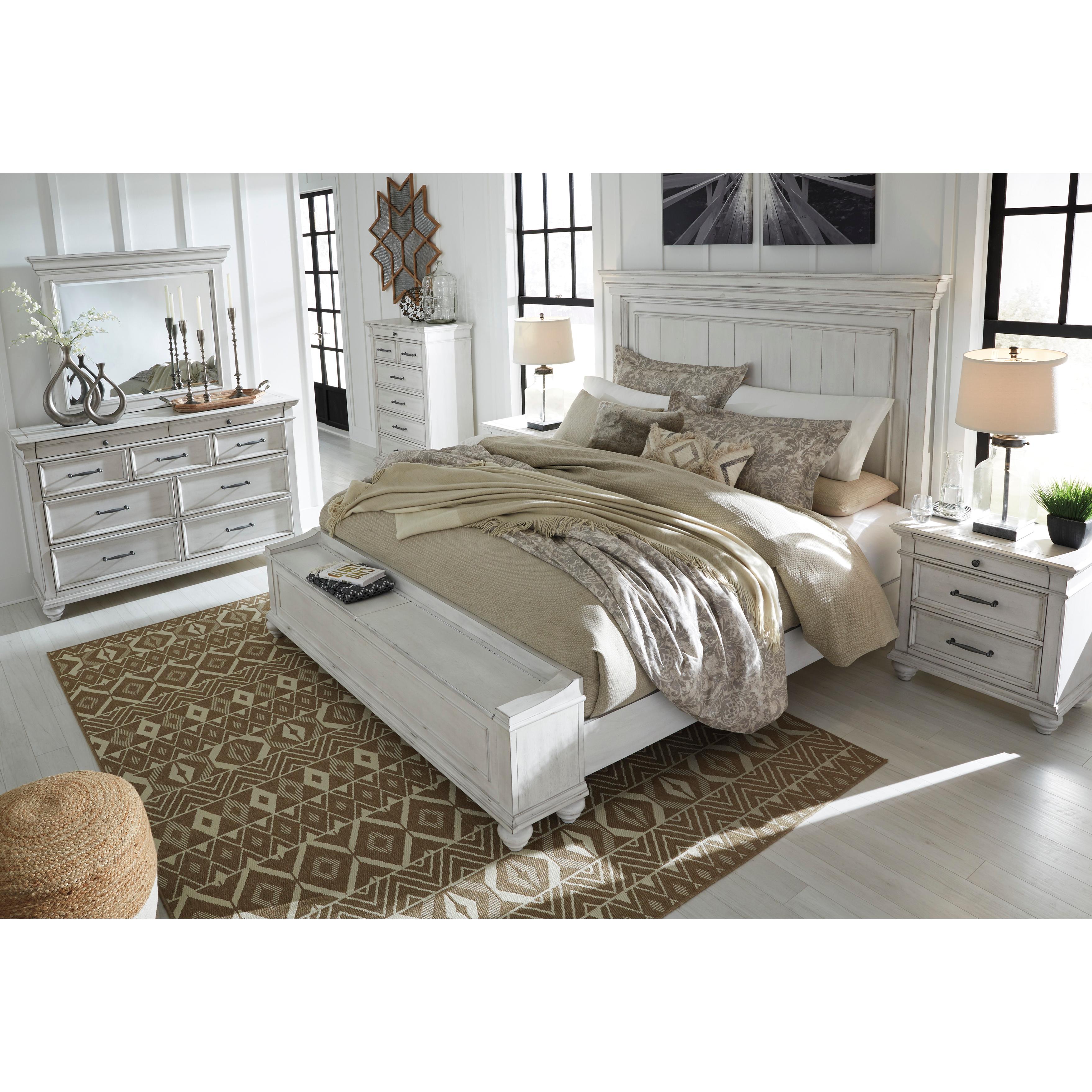  Size_California King --  Kanwyn B777B12 California King Panel Bed with Storage Bench IMAGE 8