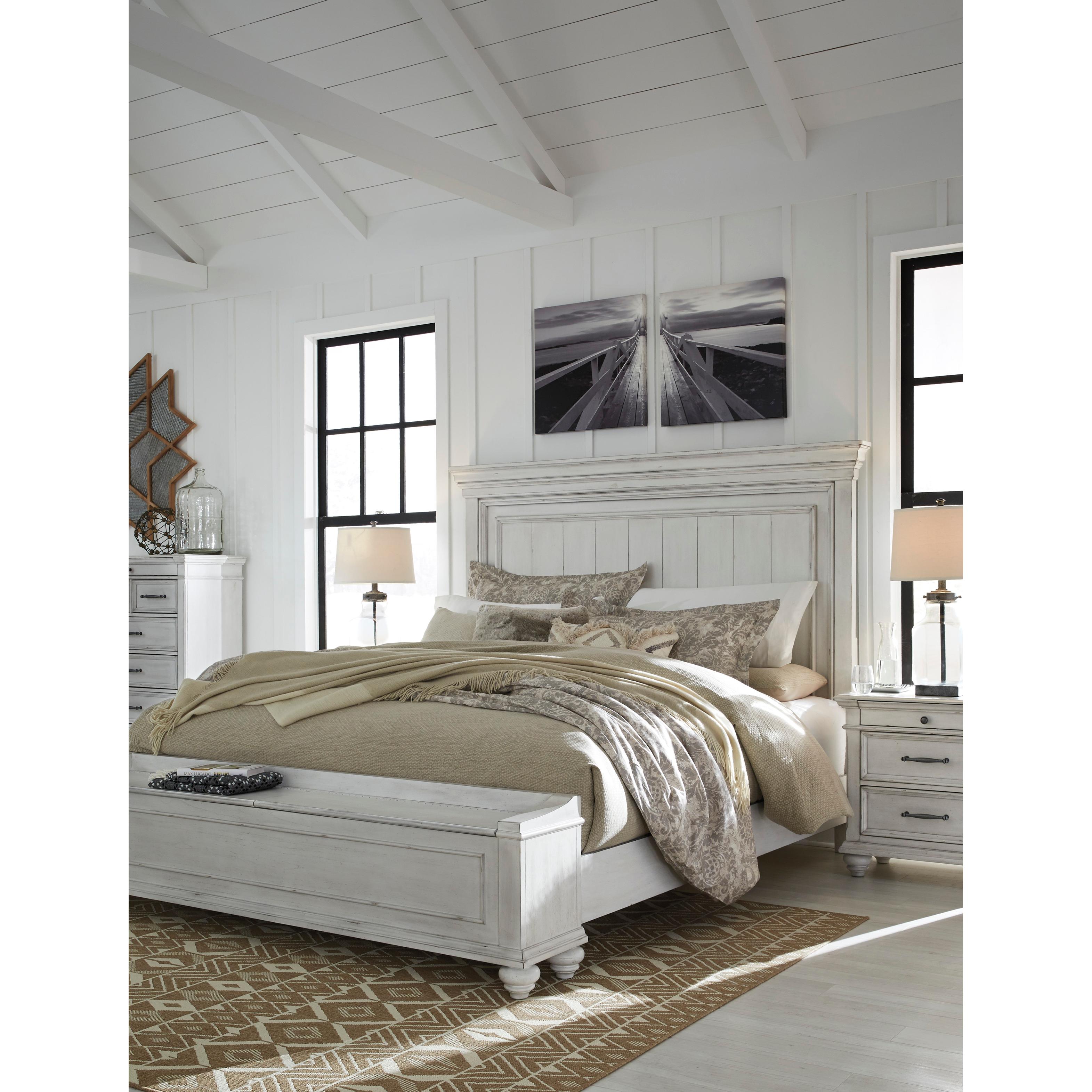  Size_California King --  Kanwyn B777B12 California King Panel Bed with Storage Bench IMAGE 9
