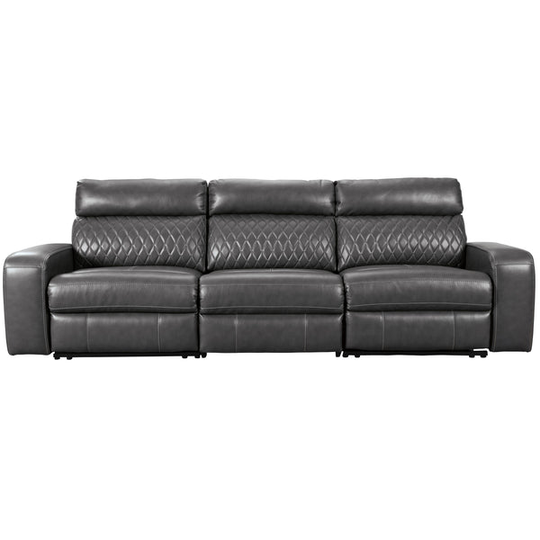 Signature Design by Ashley Samperstone Power Reclining Leather Look 3 pc Sectional 5520358/5520346/5520362