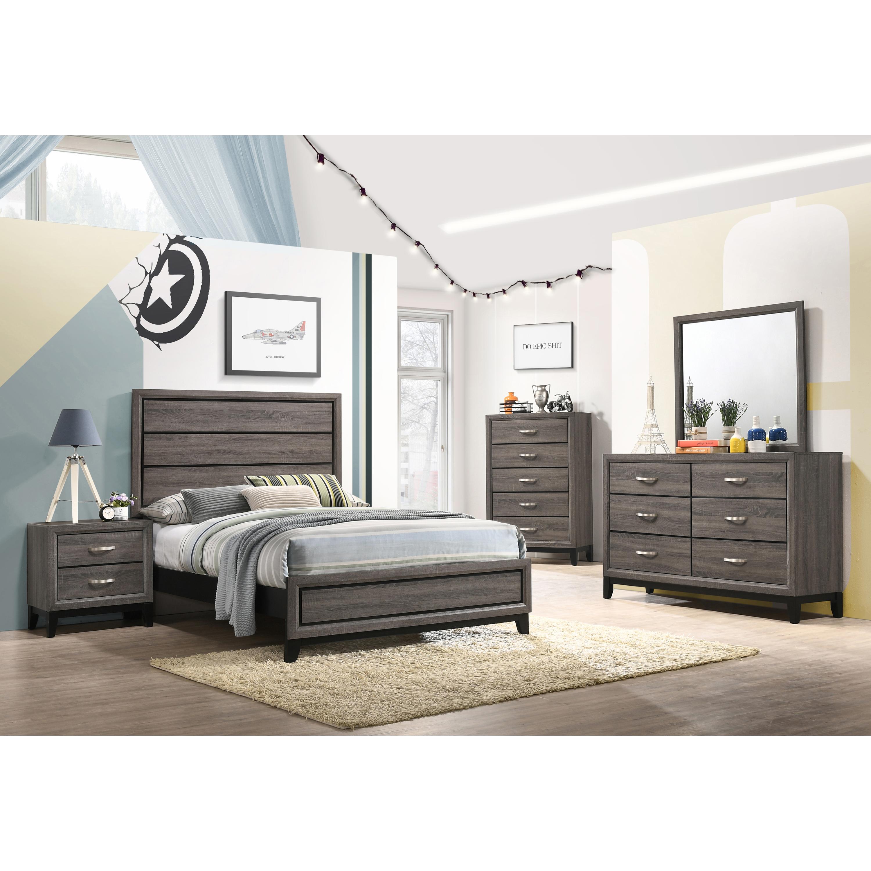  Size_King --  Watson 212421KE Wood Eastern King Panel Bed - Grey Oak IMAGE 7