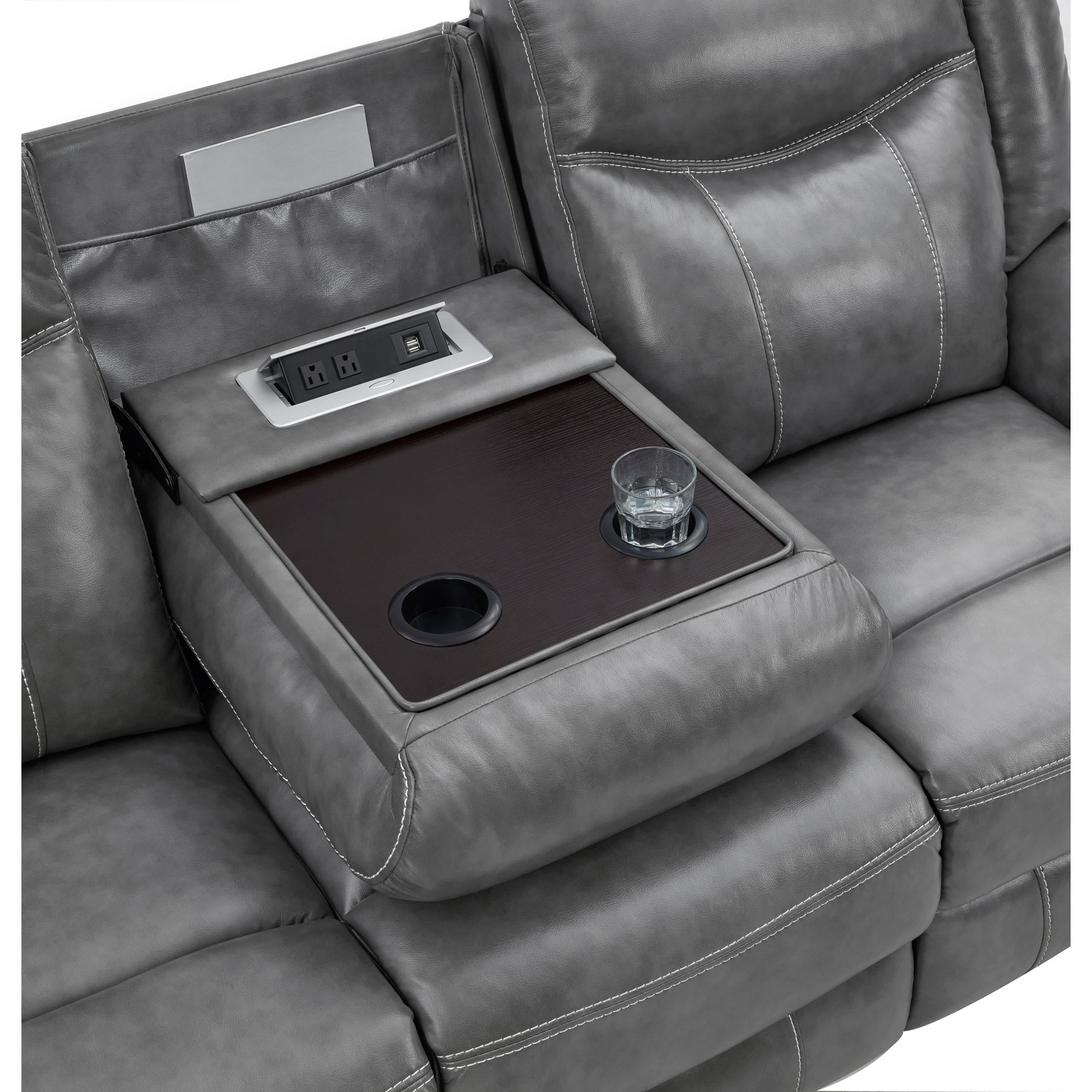  Coaster Furniture Conrad 650354 Upholstered Padded Arm Motion Sofa - Grey IMAGE 11