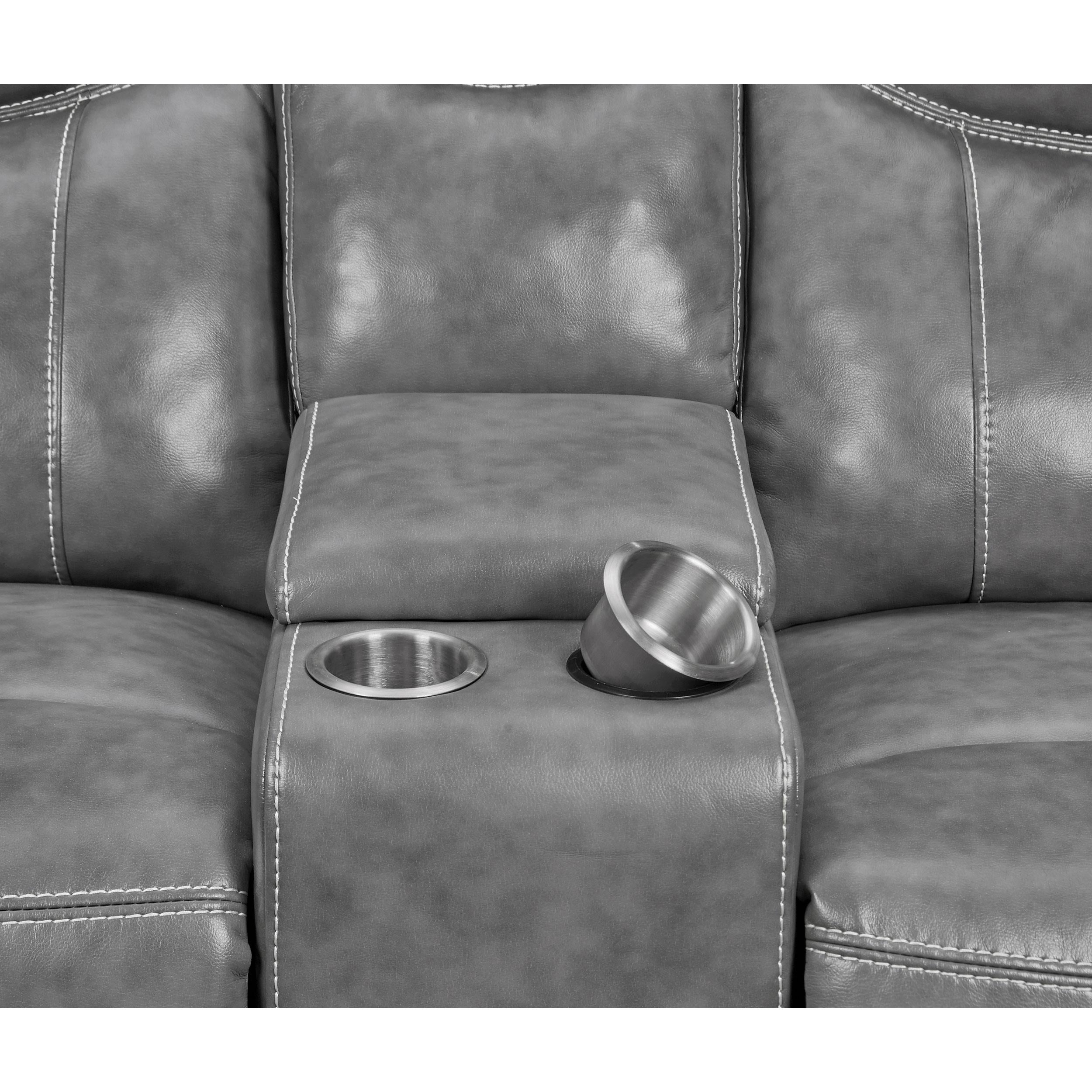  Coaster Furniture Conrad 650355 Upholstered Padded Arm Glider Loveseat - Grey IMAGE 12