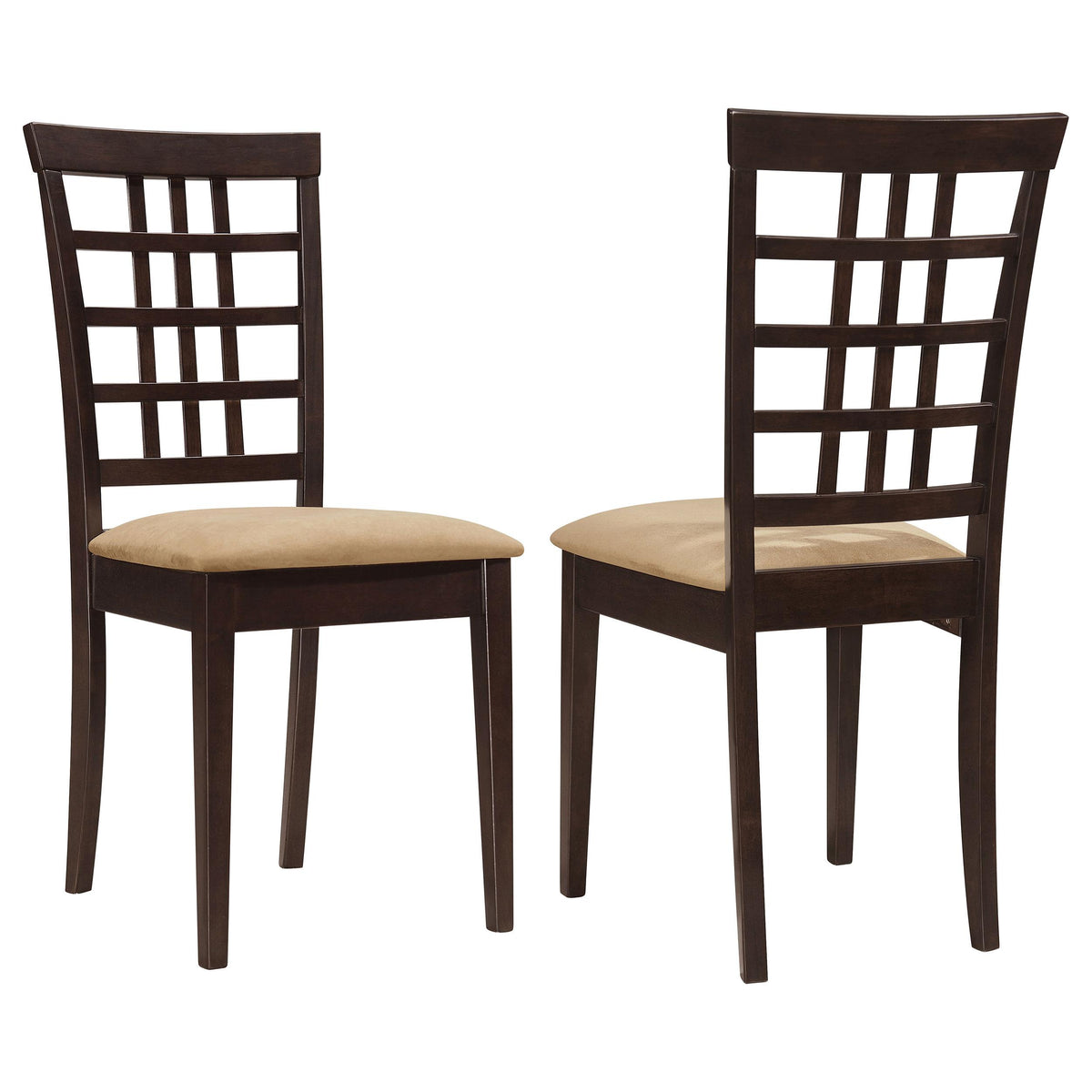  Coaster Furniture Kelso 190822 Lattice Back Dining Side Chair - Cappuccino (Set of 2) IMAGE 1