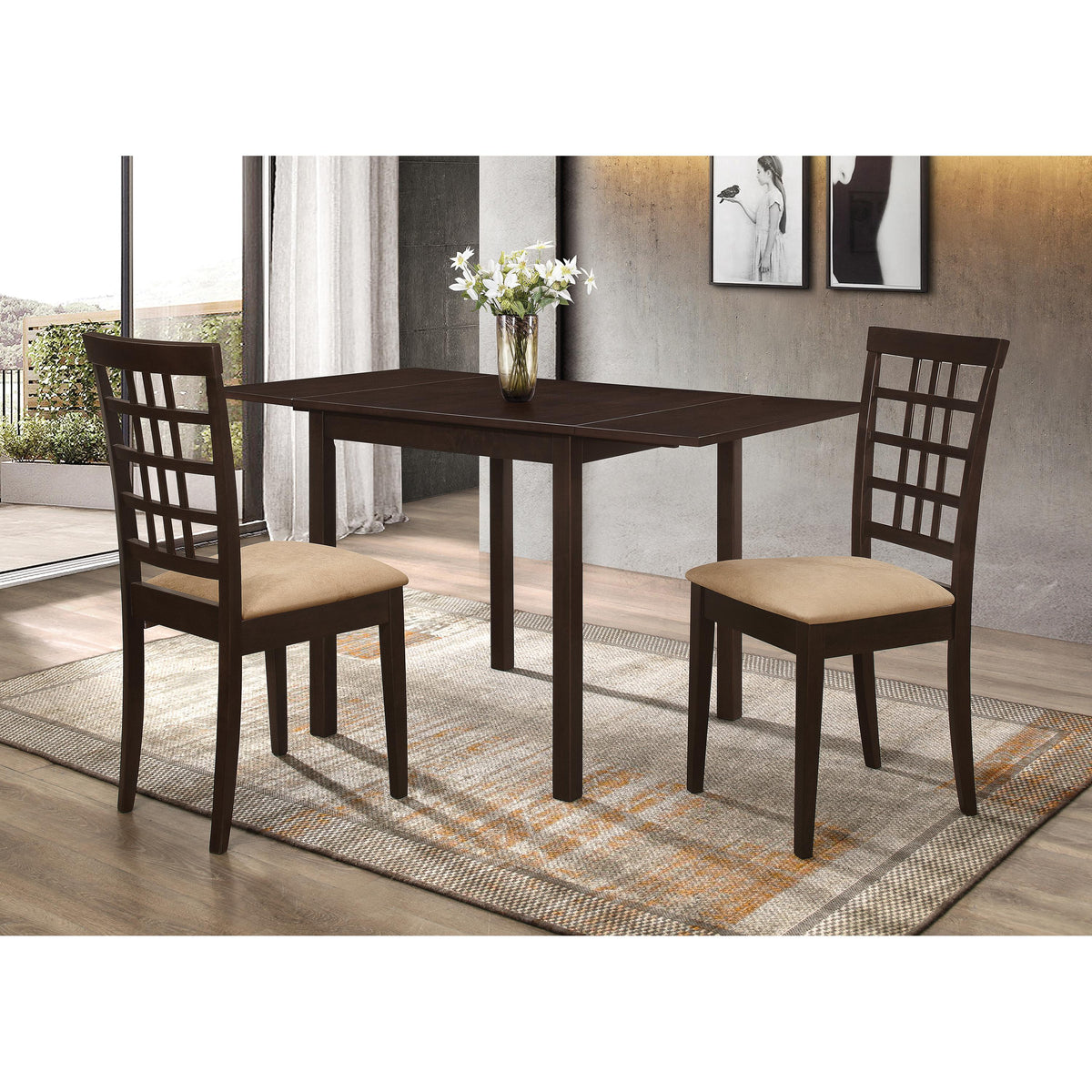  Coaster Furniture Kelso 190822 Lattice Back Dining Side Chair - Cappuccino (Set of 2) IMAGE 11