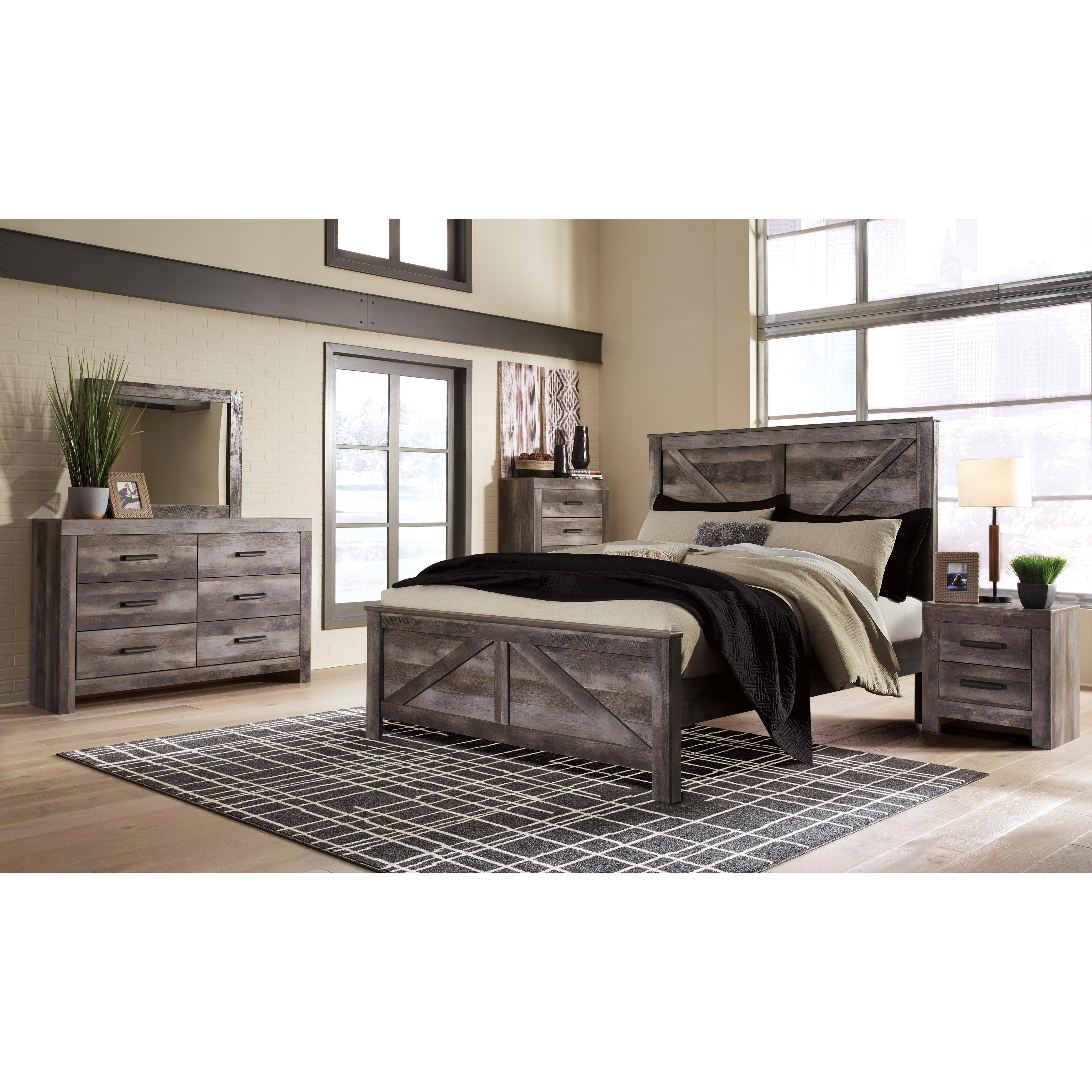  Size_King --  Wynnlow B440B11 King Crossbuck Panel Bed IMAGE 8