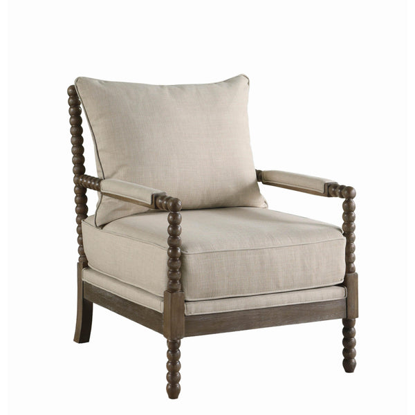 Coaster Furniture Blanchett 905362 Upholstered Bobbin Accent Chair - Beige and Natural