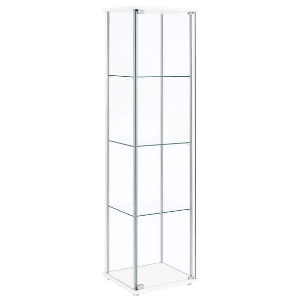 Coaster Furniture Bellatrix 951072 4-shelf Clear Glass Curio Cabinet - White